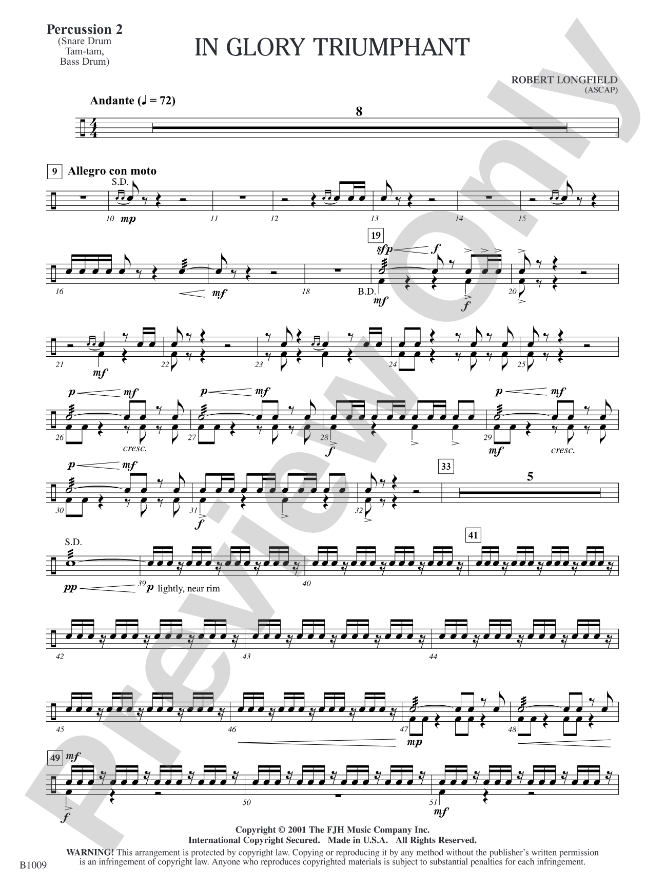 In Glory Triumphant: Percussion 2