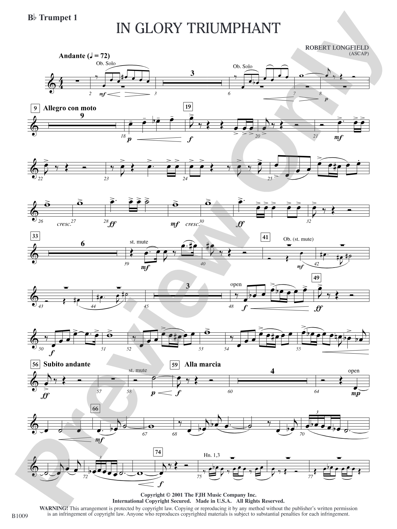 In Glory Triumphant: B-flat Trumpet 1