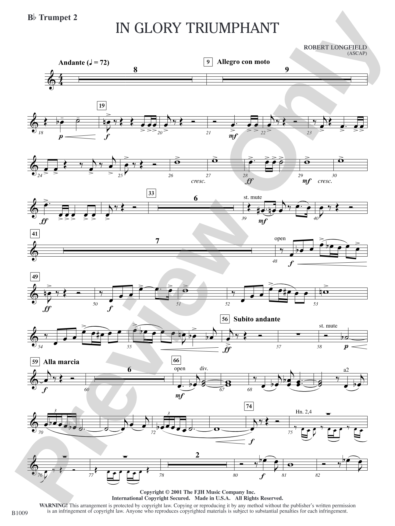 In Glory Triumphant: B-flat Trumpet 2