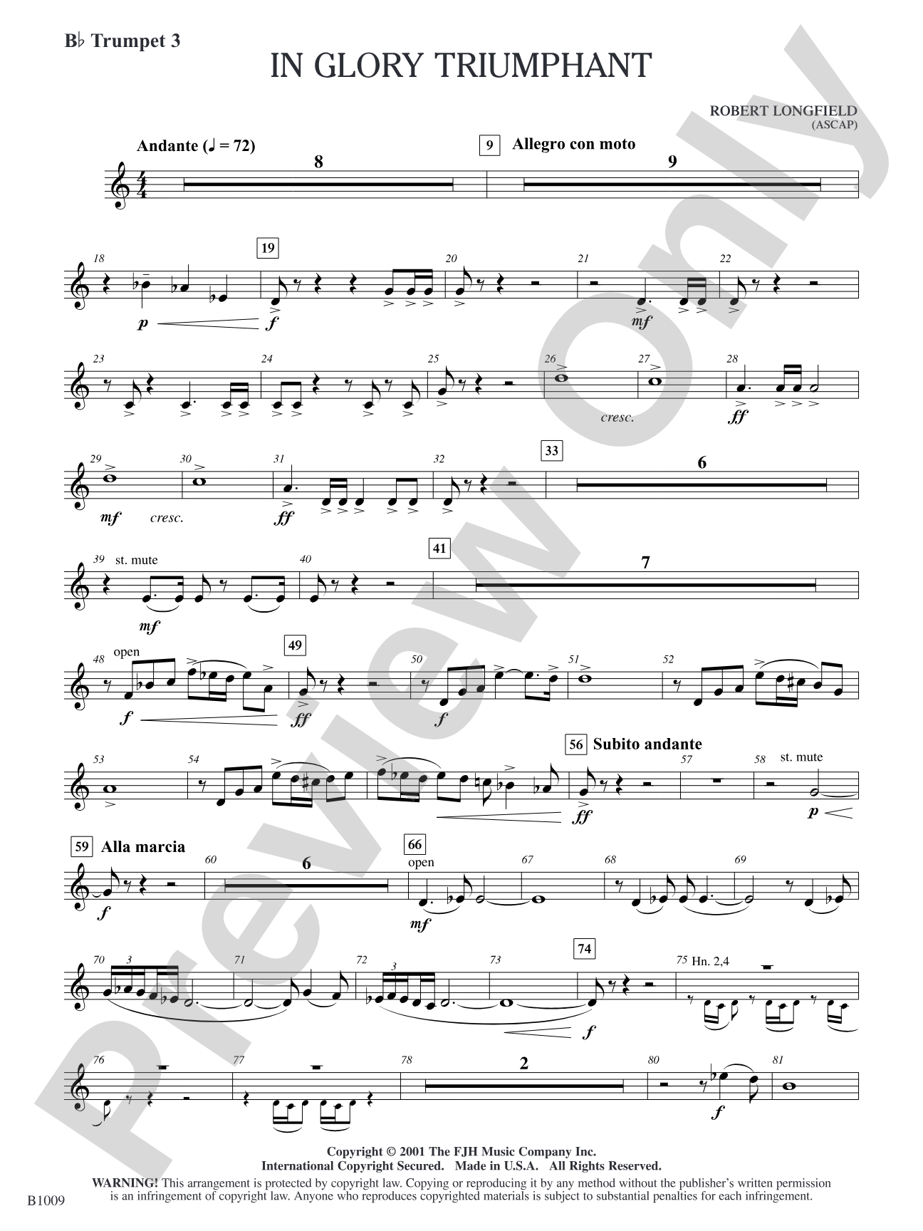 In Glory Triumphant: B-flat Trumpet 3
