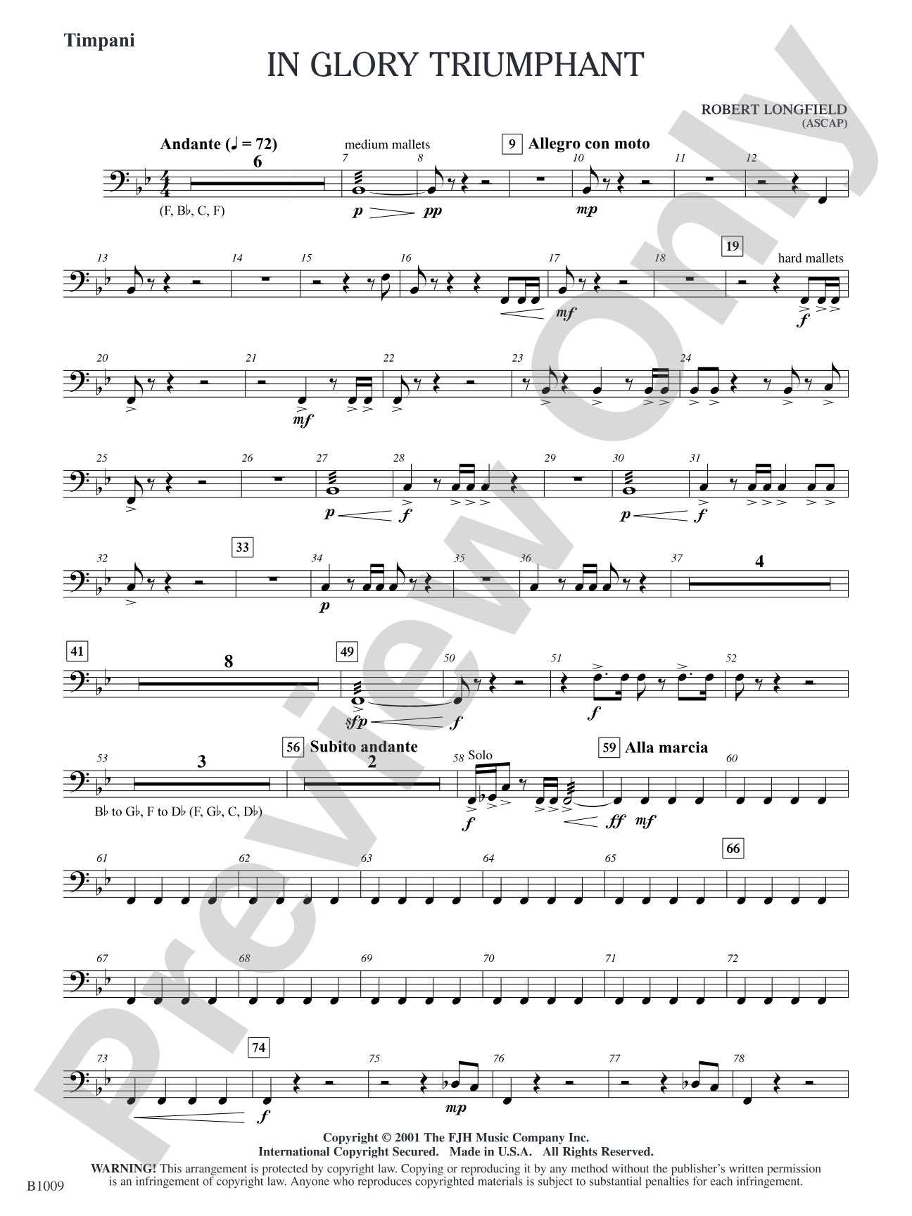 In Glory Triumphant: Timpani