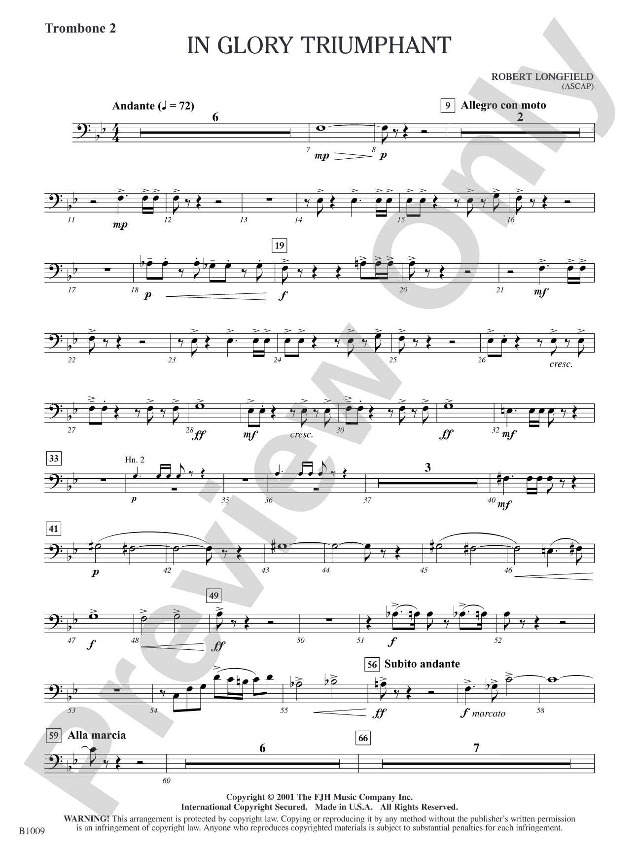 In Glory Triumphant: Trombone 2
