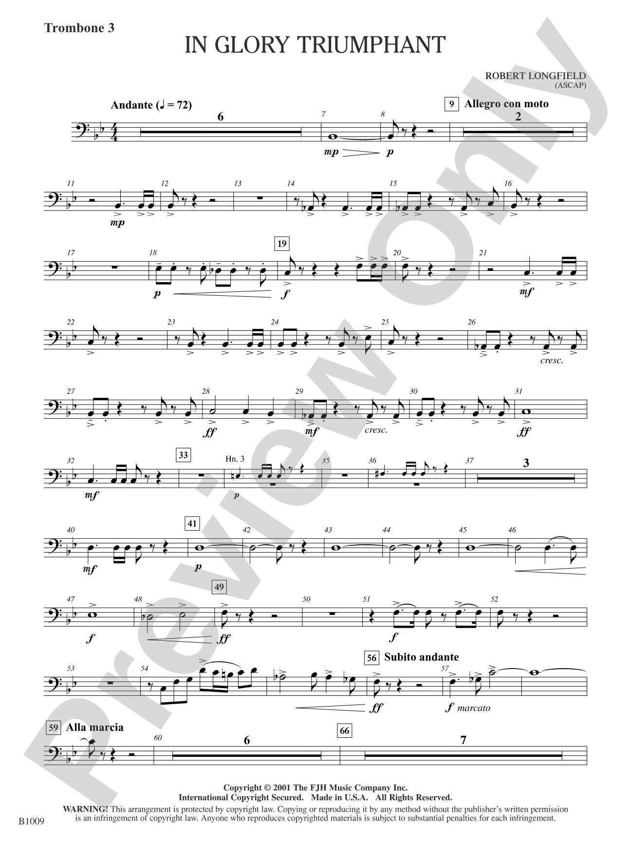 In Glory Triumphant: Trombone 3