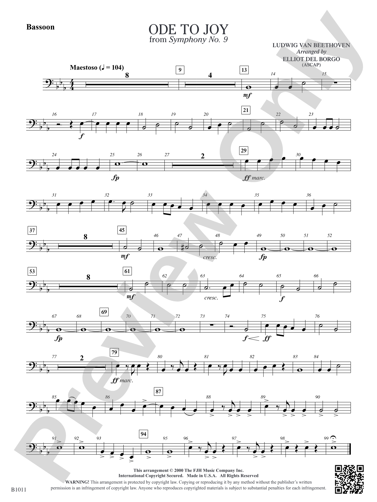 Ode to Joy: Bassoon