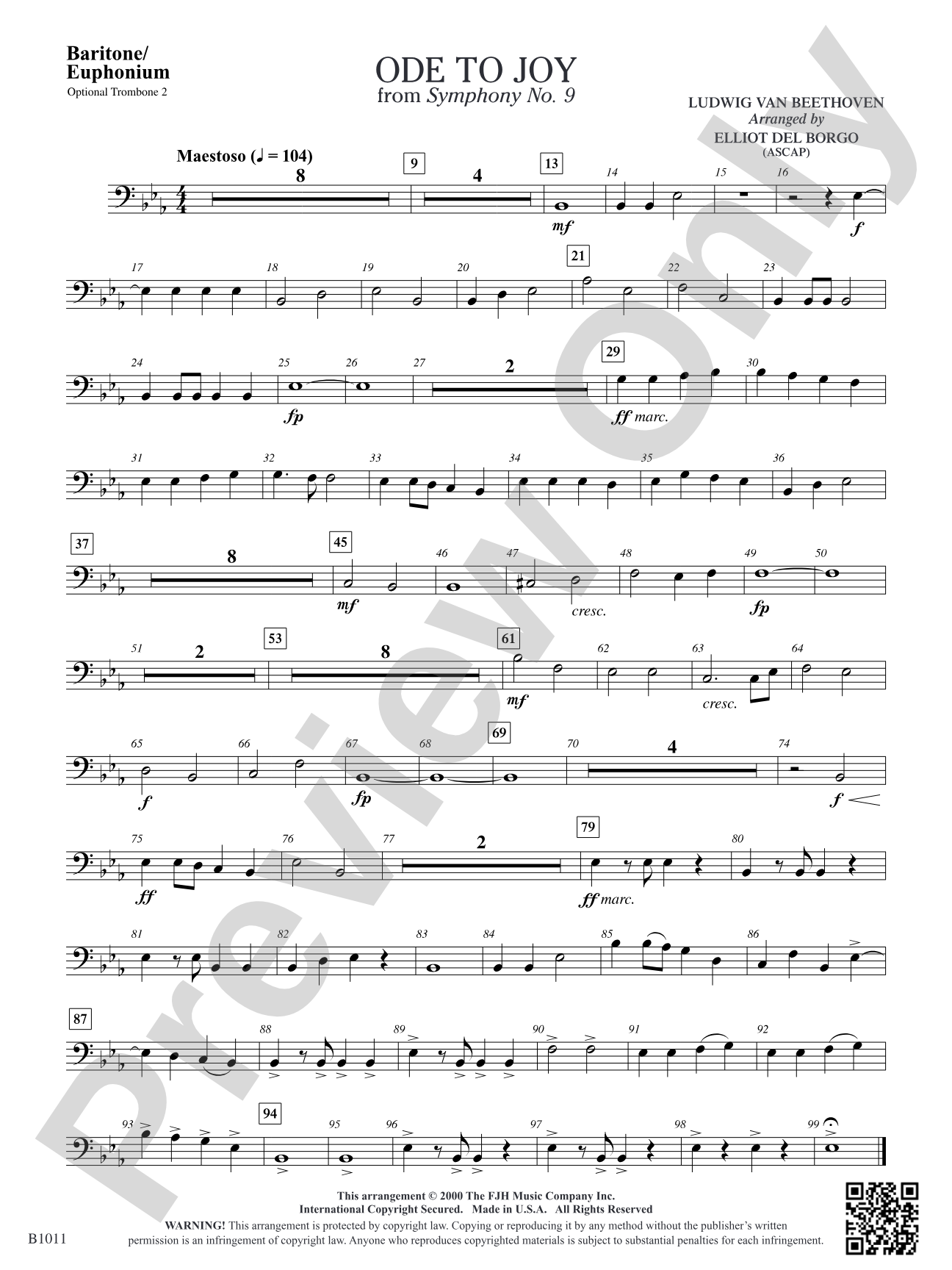 Ode to Joy: Baritone/Euphonium