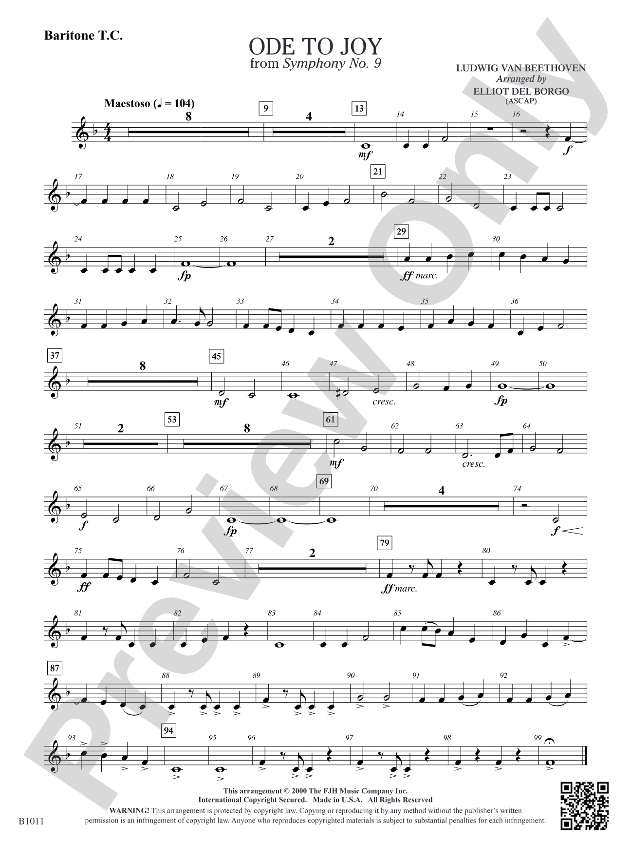 Ode to Joy: Baritone T.C.