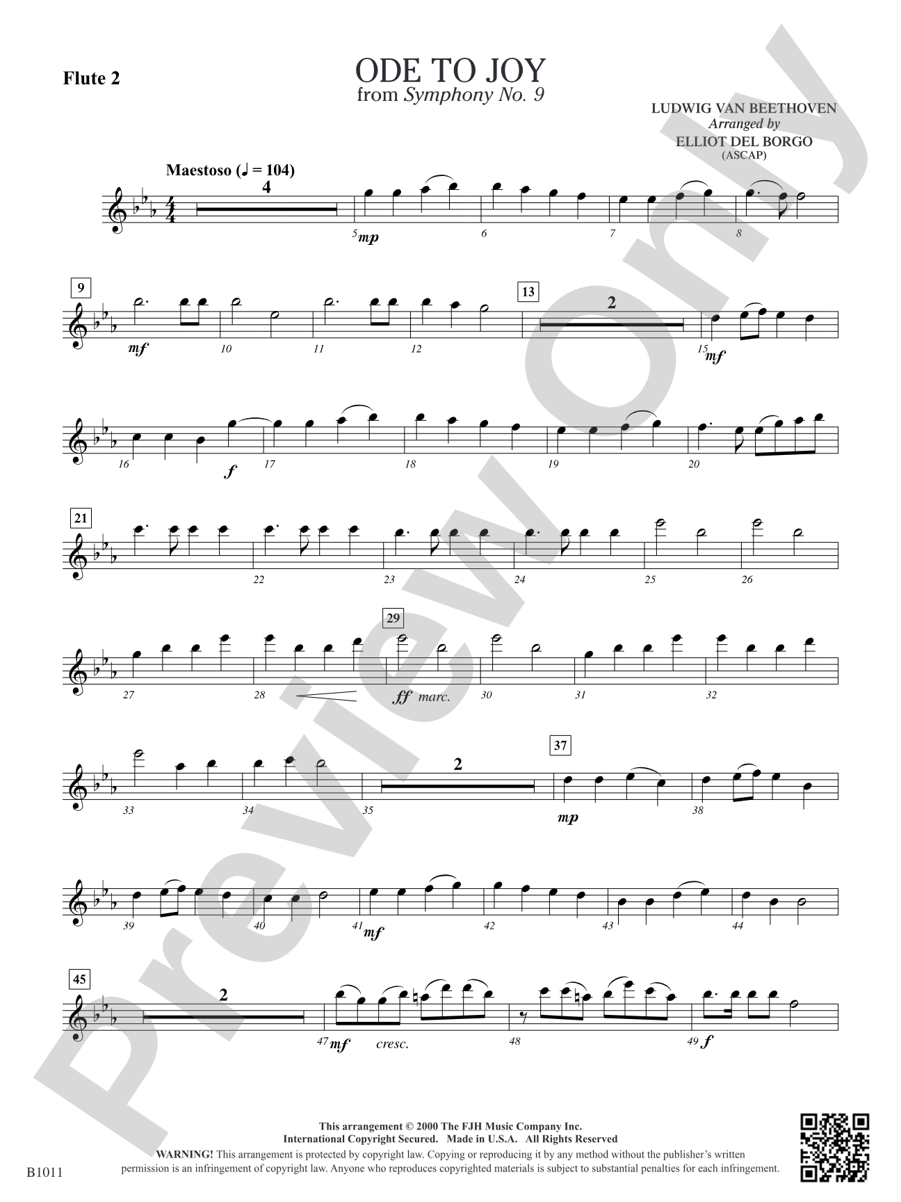 Ode to Joy: Flute 2