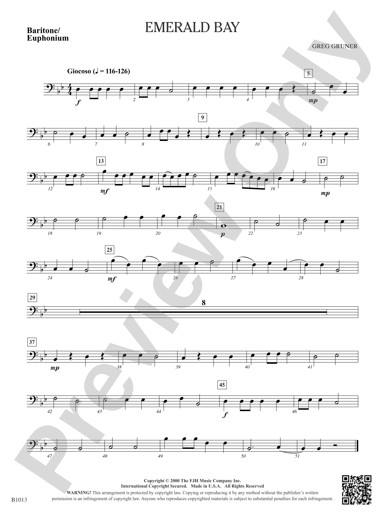 Emerald Bay: Baritone/Euphonium