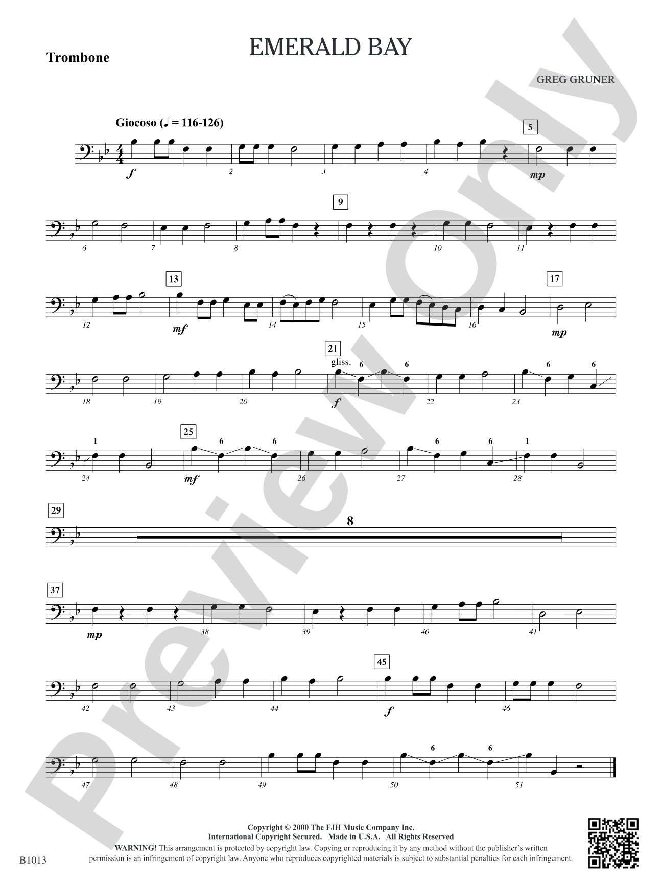 Emerald Bay: Trombone