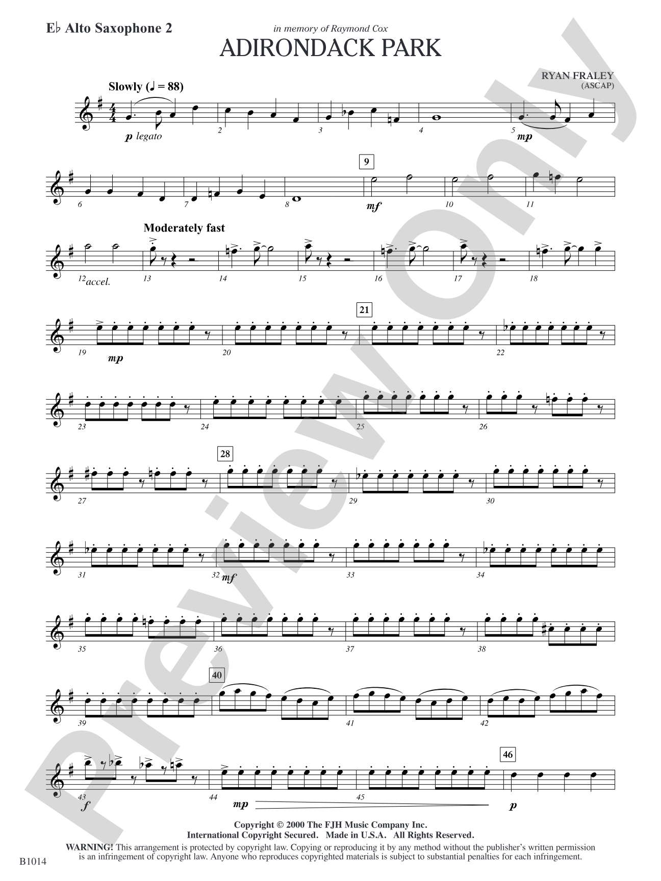 Adirondack Park: E-flat Alto Saxophone 2