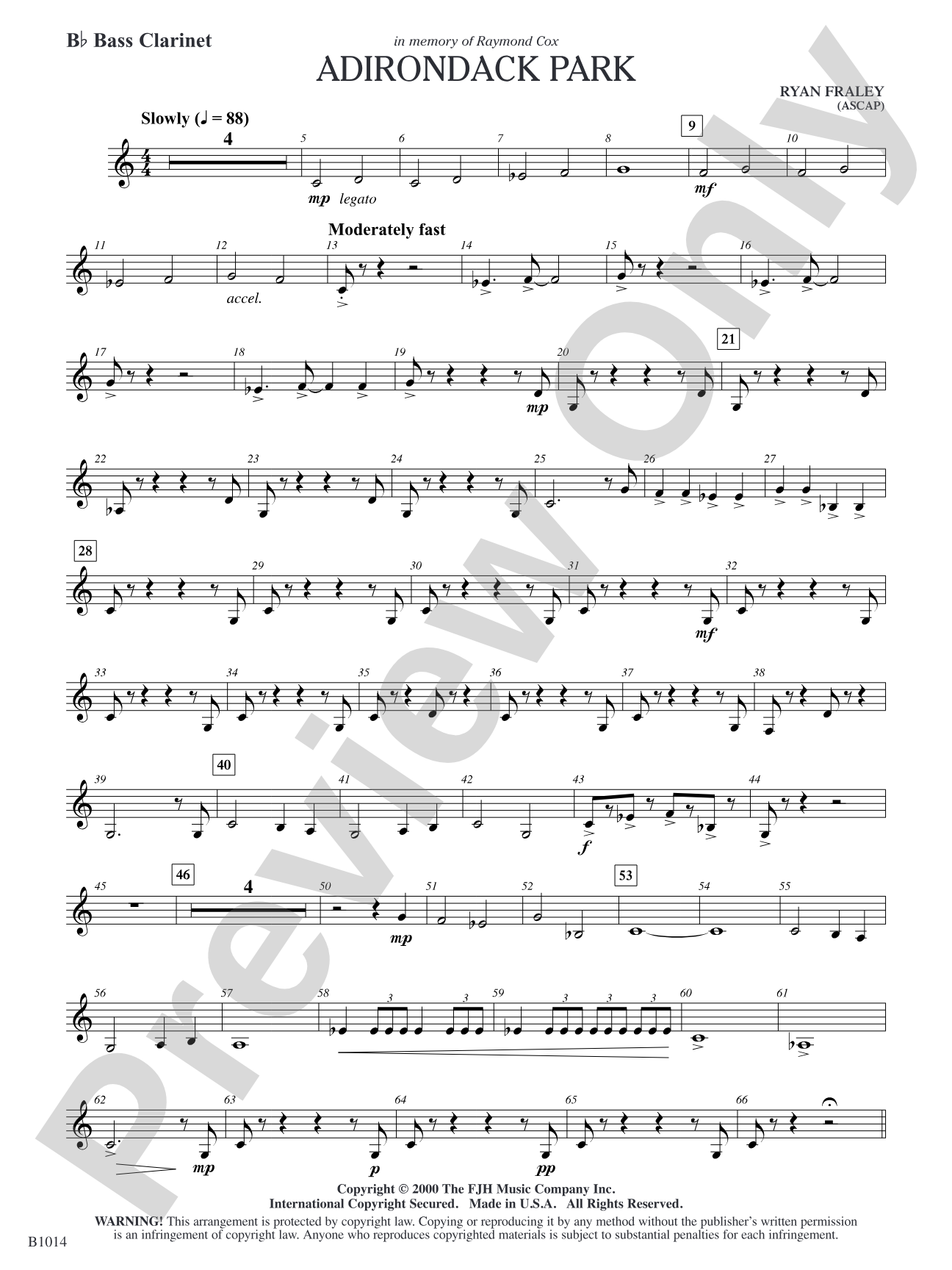 Adirondack Park: B-flat Bass Clarinet