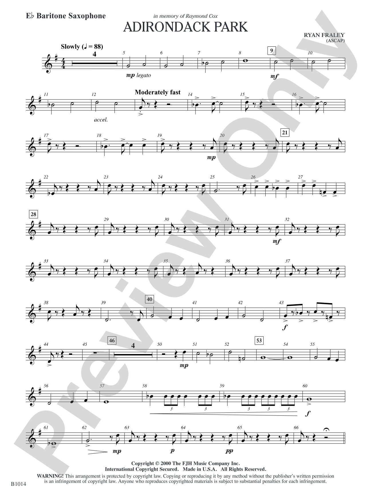 Adirondack Park: E-flat Baritone Saxophone