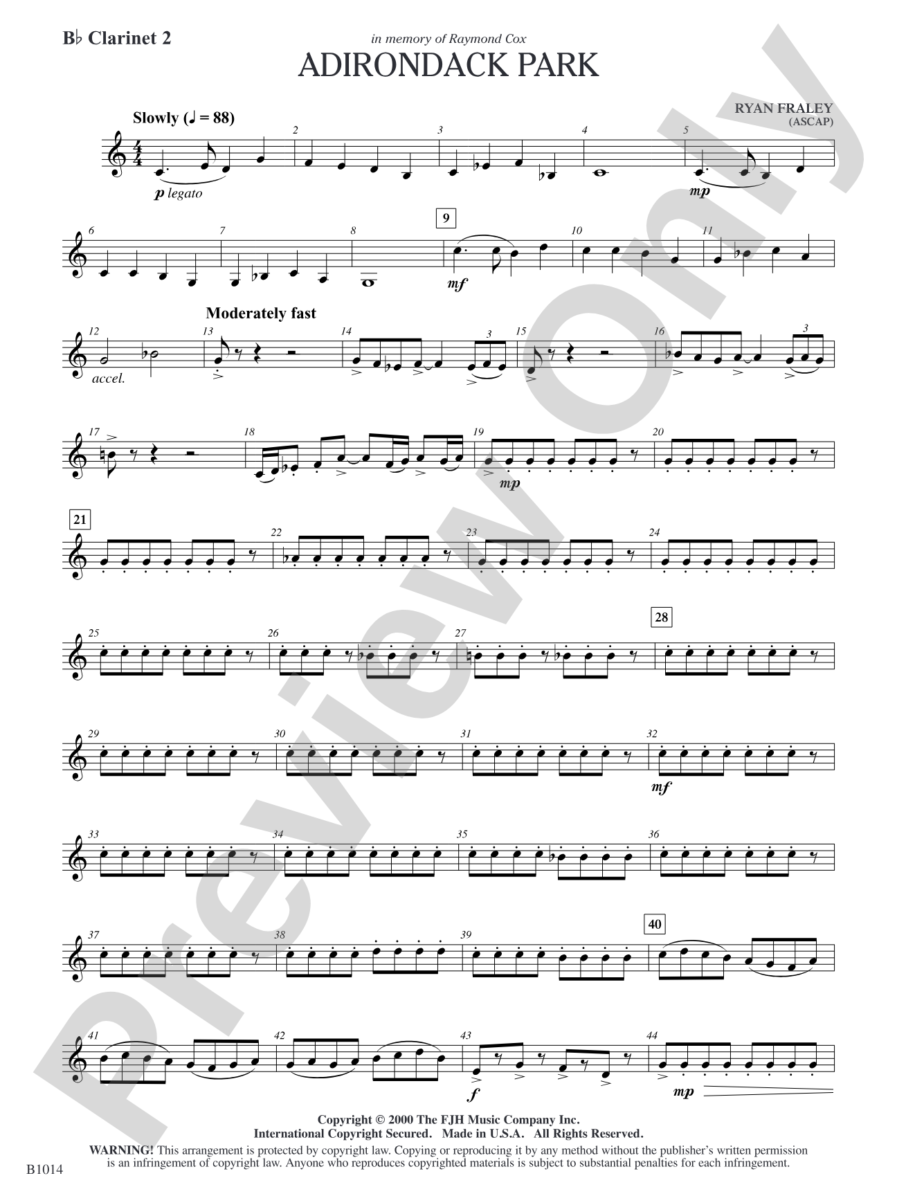 Adirondack Park: B-flat Clarinet 2