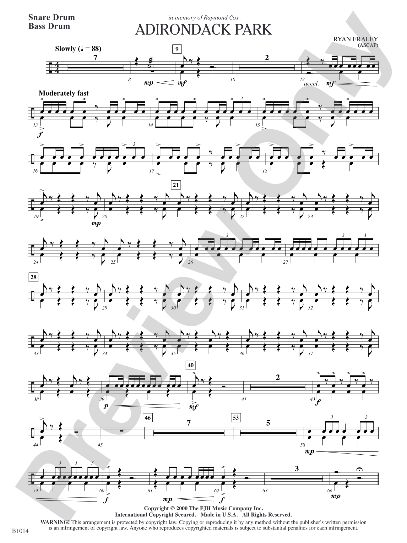 Adirondack Park: Snare Drum/Bass Drum