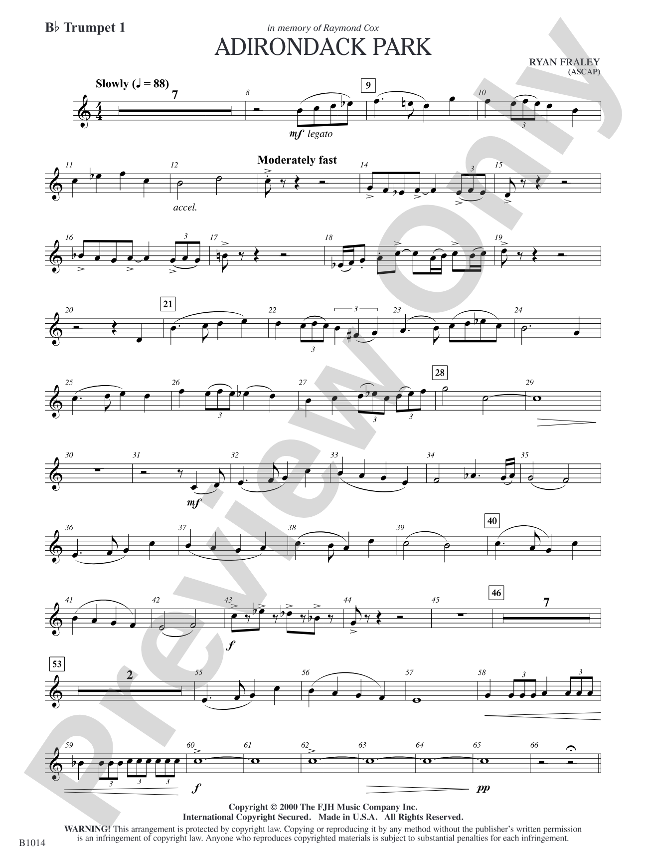 Adirondack Park: B-flat Trumpet 1