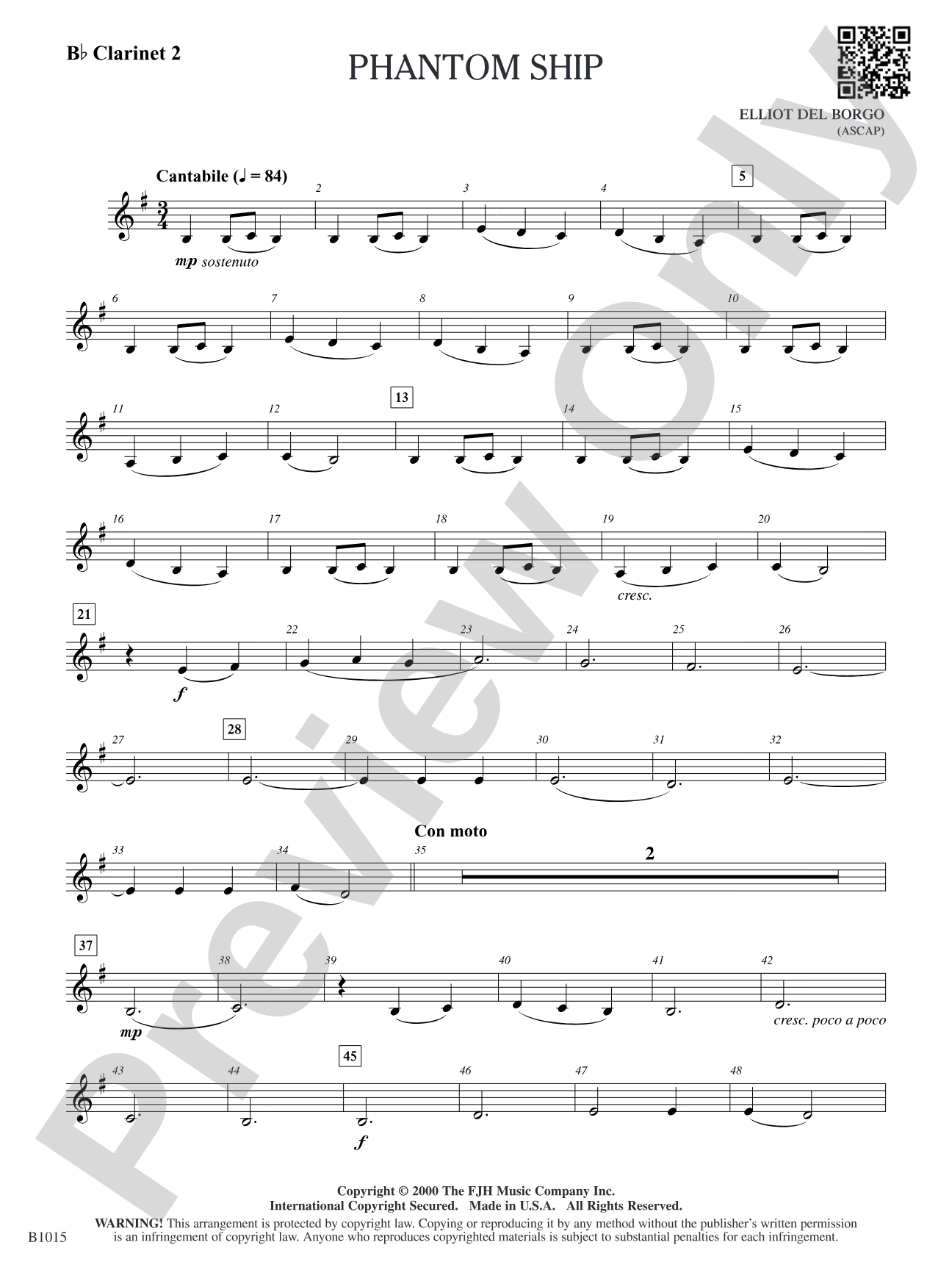 Phantom Ship: B-flat Clarinet 2