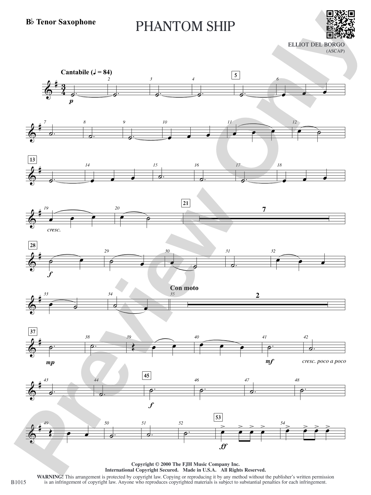 Phantom Ship: B-flat Tenor Saxophone