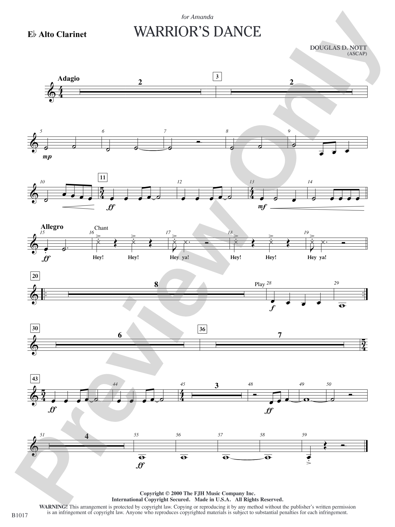 Warrior's Dance: E-flat Alto Clarinet