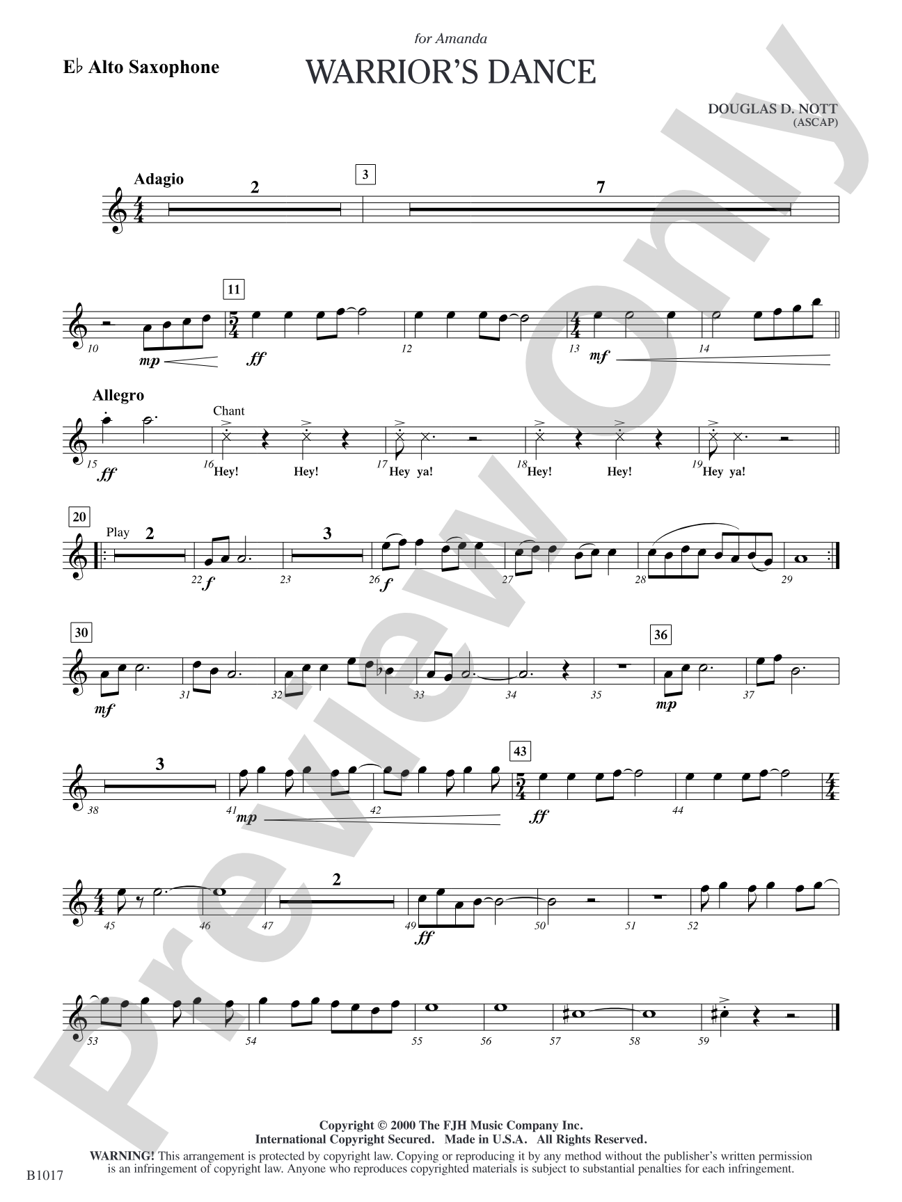 Warrior's Dance: E-flat Alto Saxophone