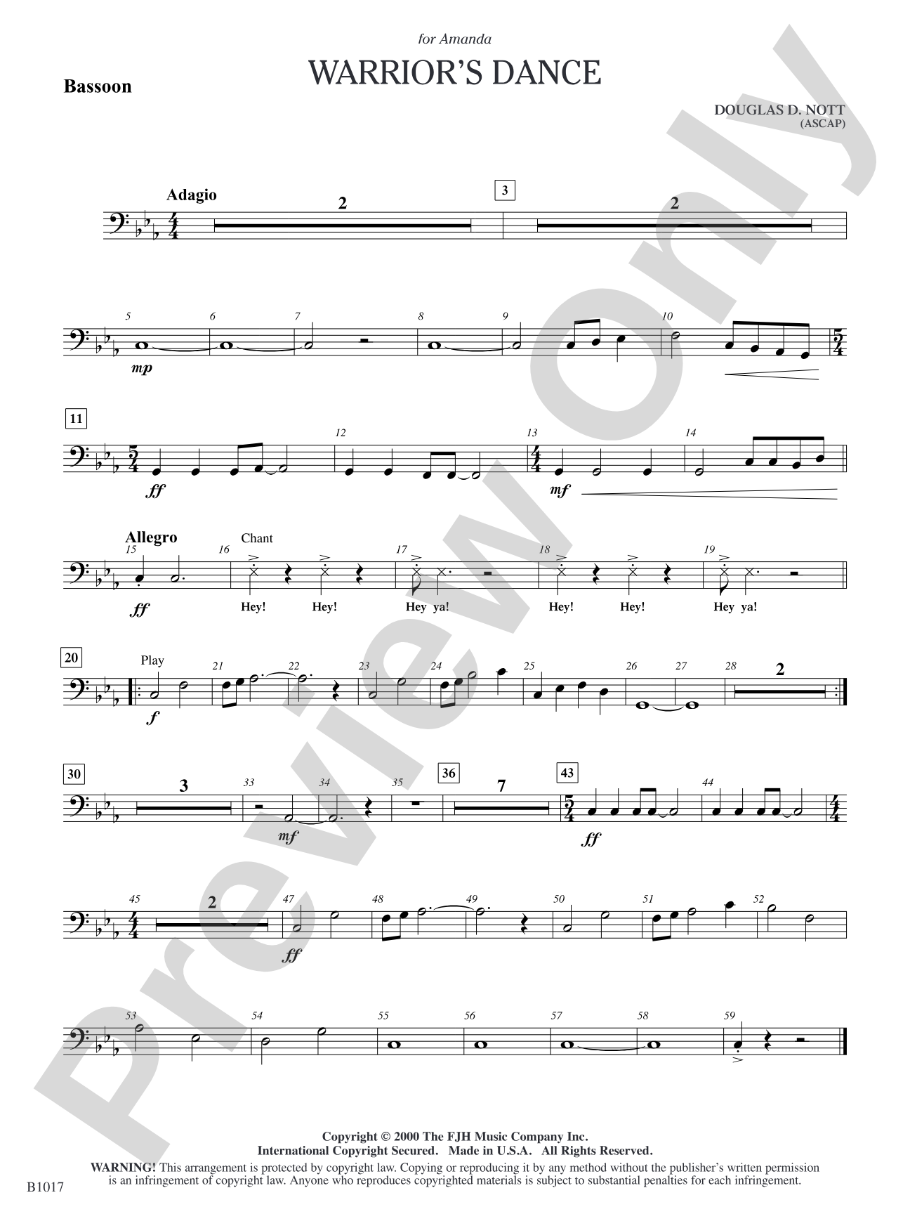 Warrior's Dance: Bassoon