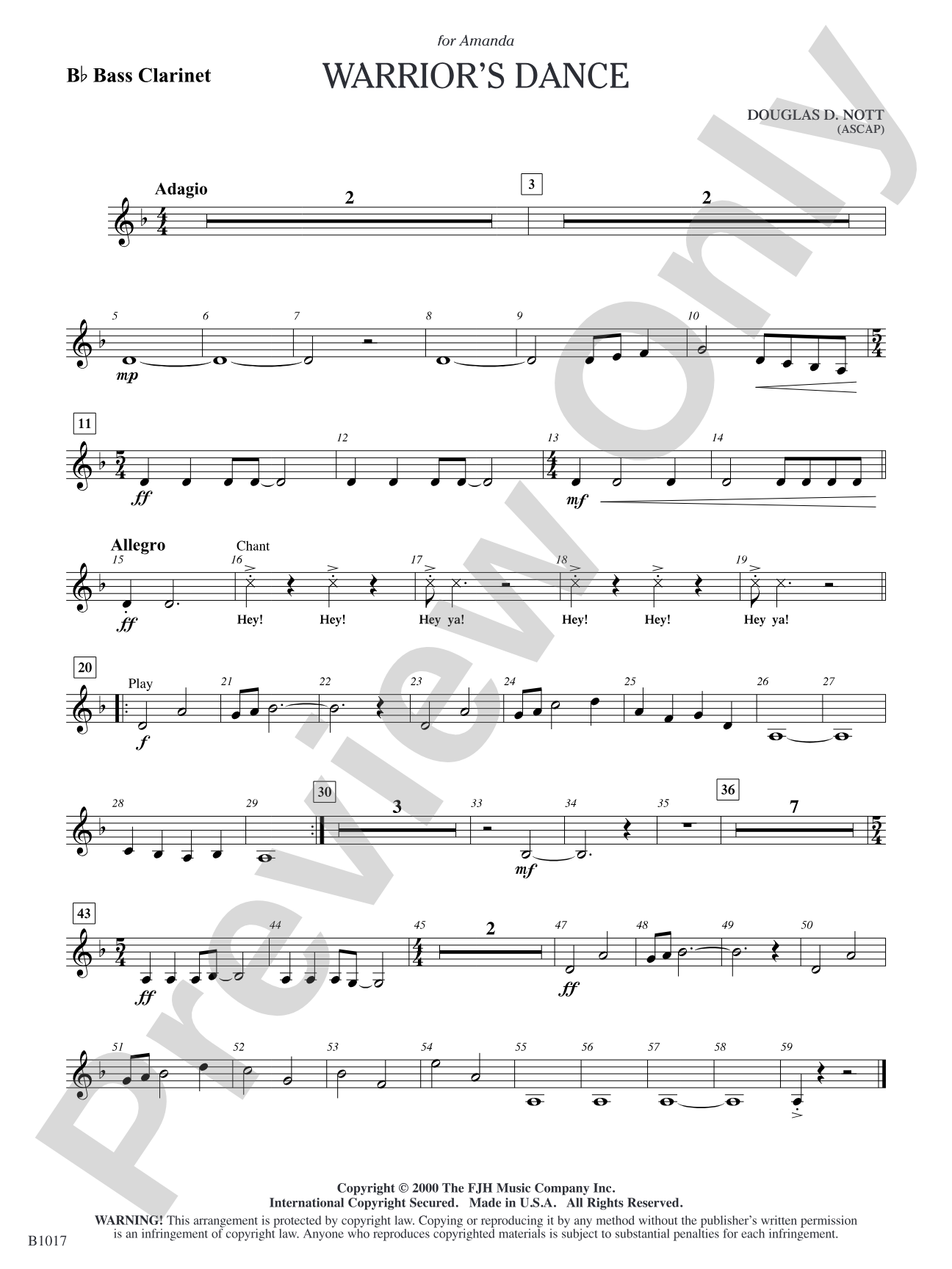 Warrior's Dance: B-flat Bass Clarinet