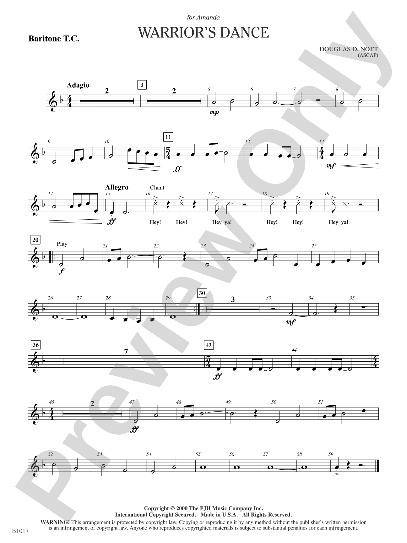 Warrior's Dance: Baritone T.C.
