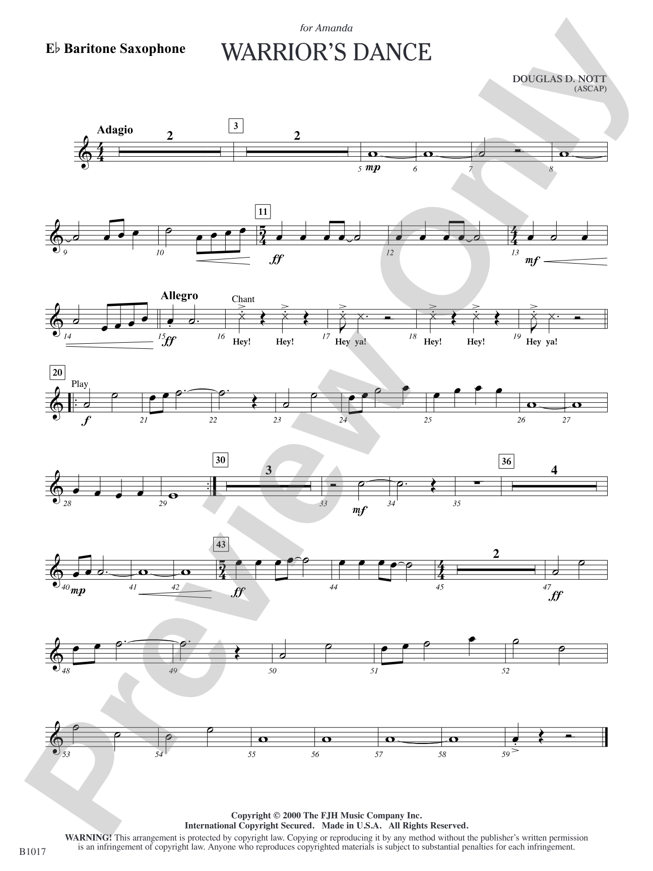 Warrior's Dance: E-flat Baritone Saxophone