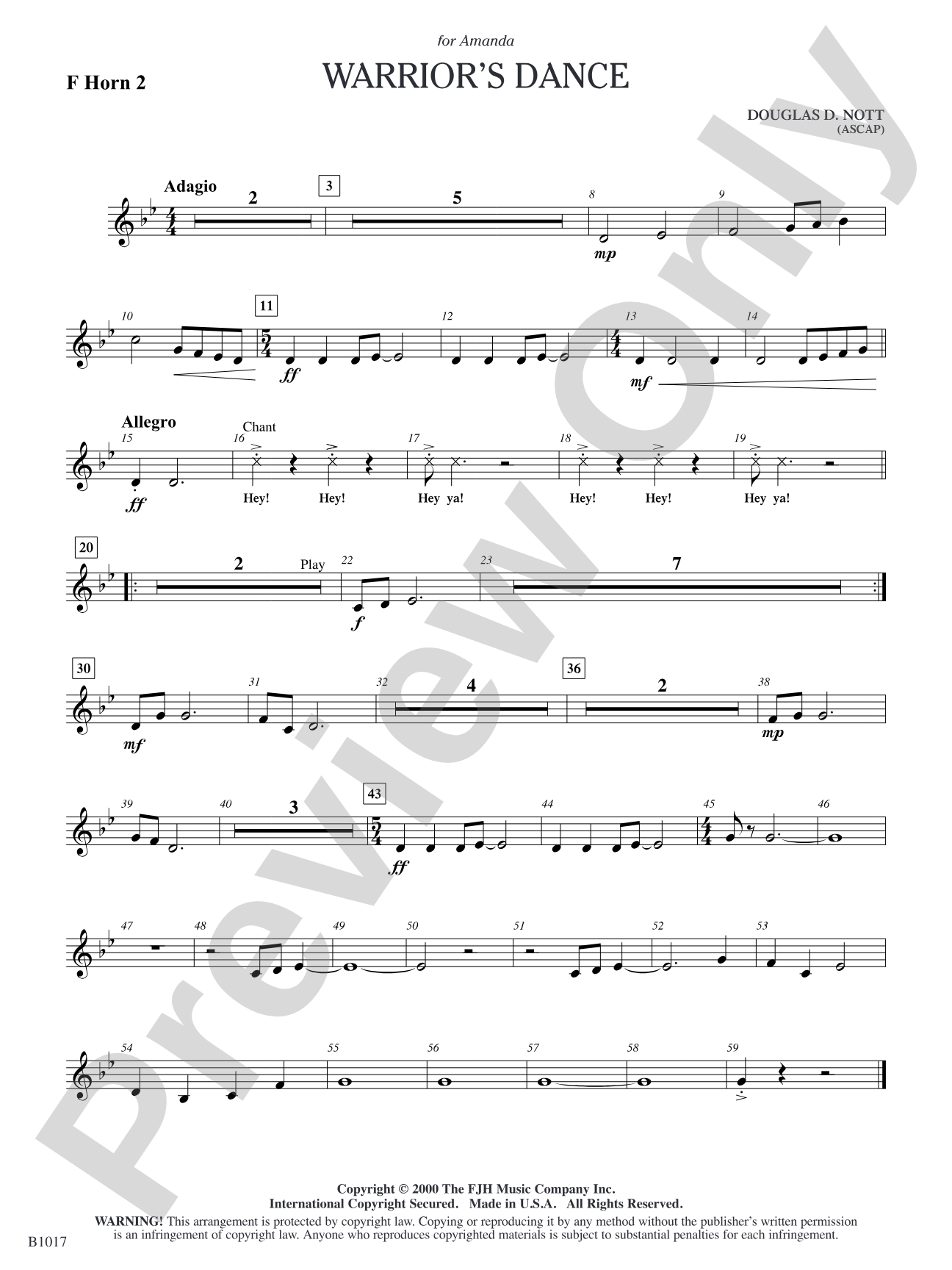 Warrior's Dance: F Horn 2