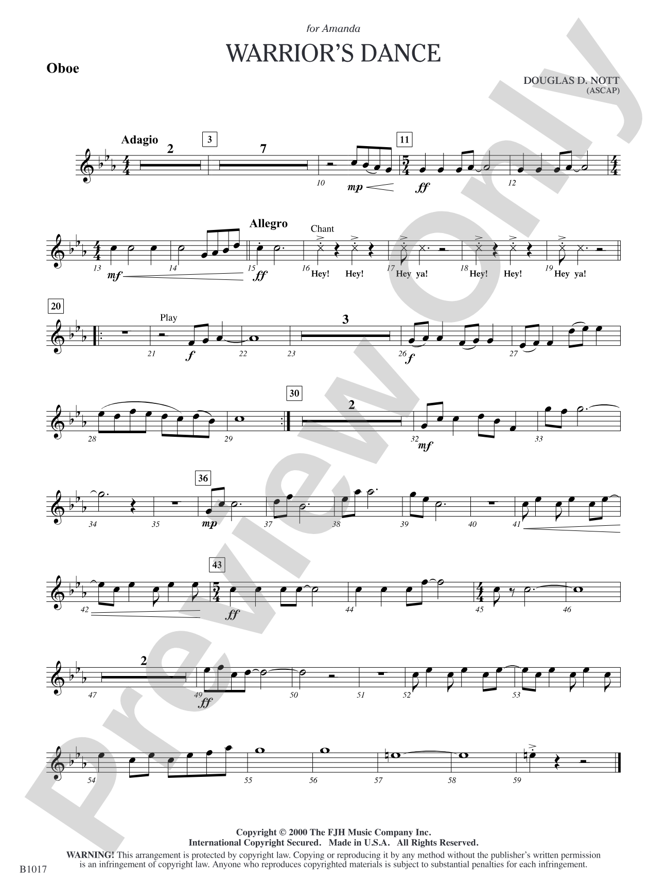 Warrior's Dance: Oboe
