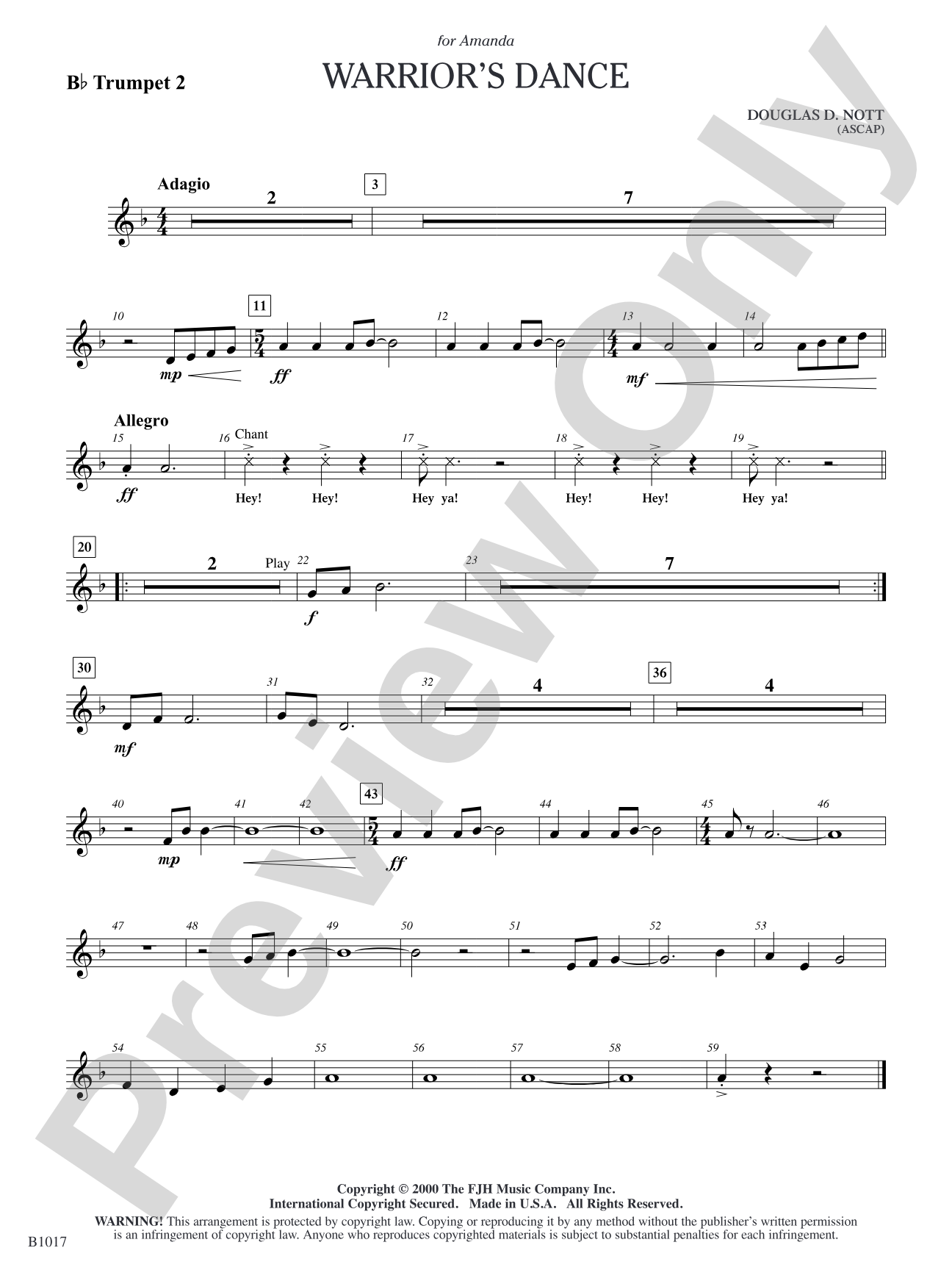 Warrior's Dance: B-flat Trumpet 2