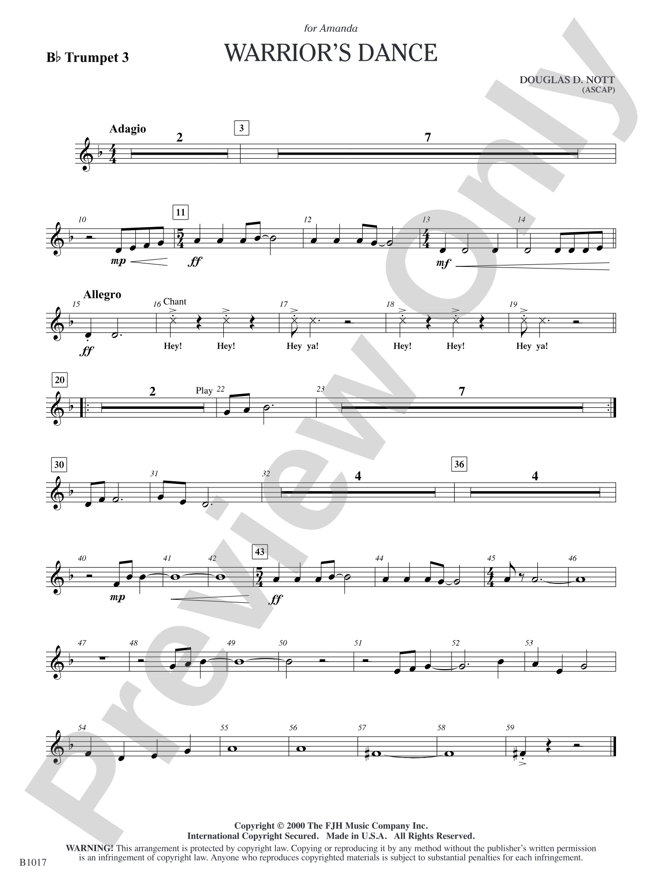 Warrior's Dance: B-flat Trumpet 3
