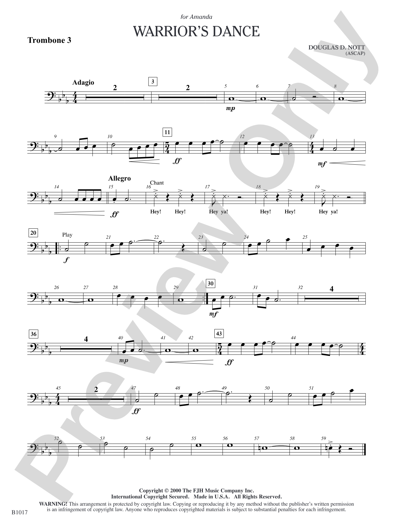 Warrior's Dance: Trombone 3