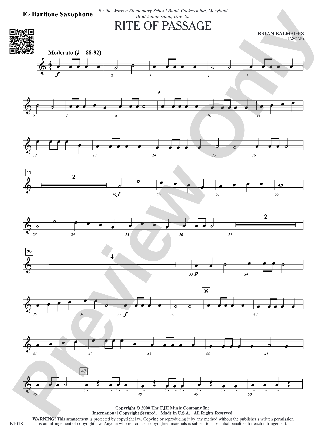 Rite of Passage: E-flat Baritone Saxophone