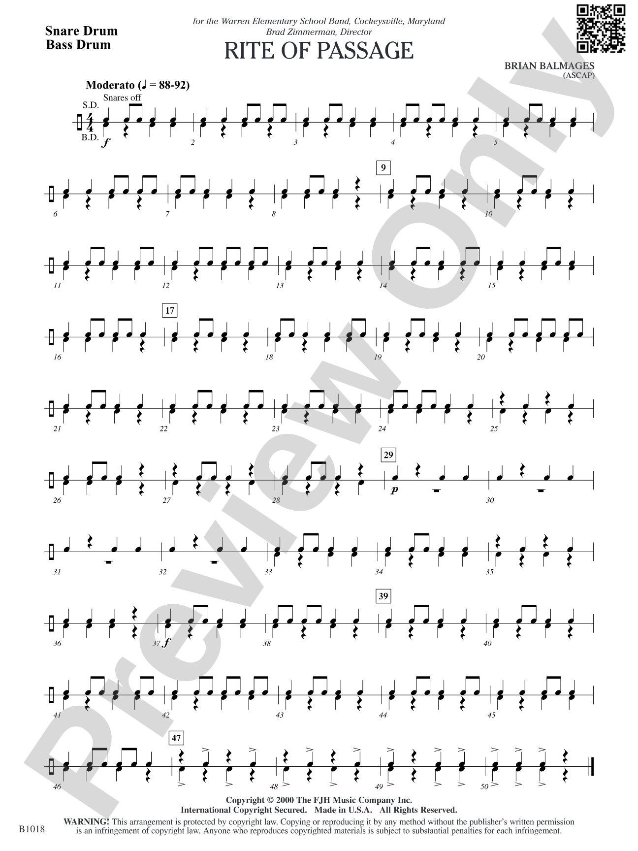 Rite of Passage: Snare Drum / Bass Drum