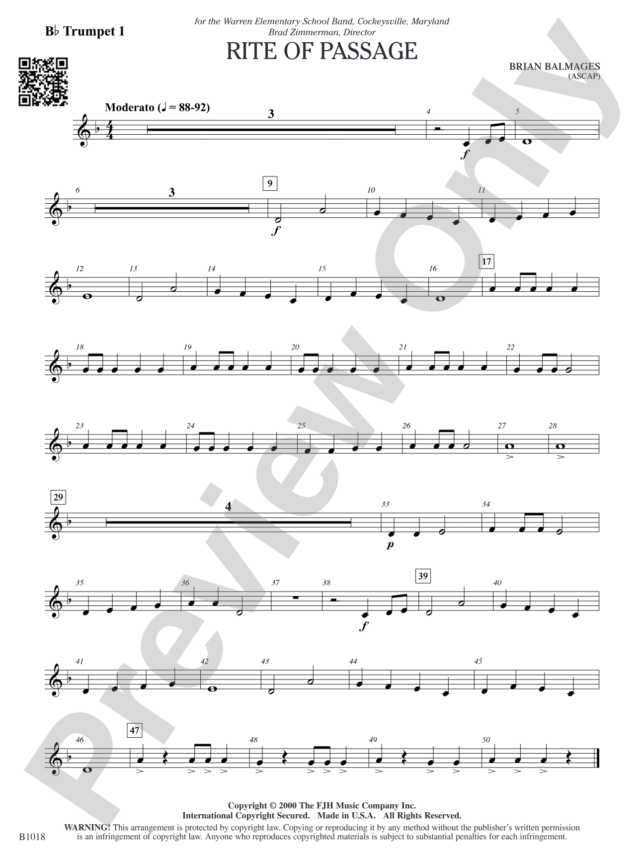 Rite of Passage: B-flat Trumpet 1