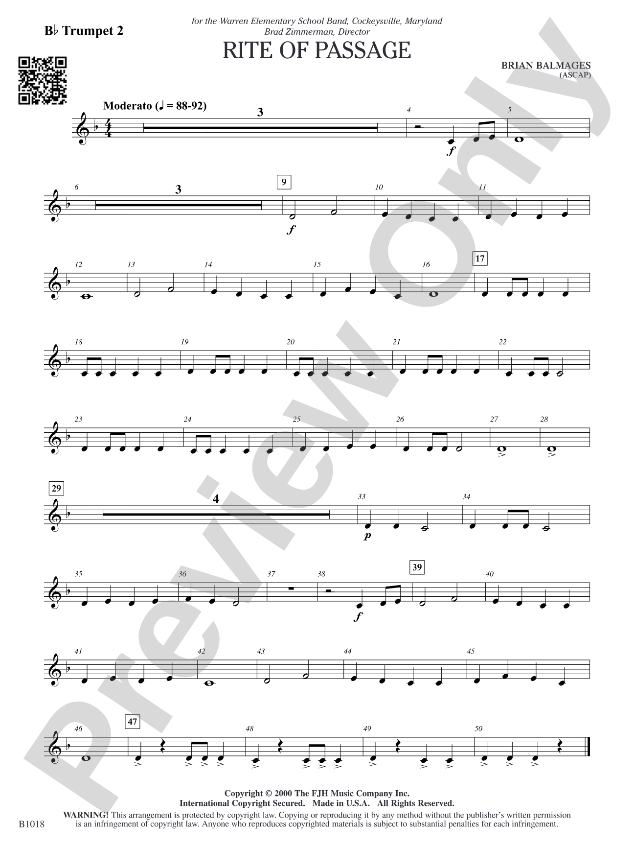 Rite of Passage: B-flat Trumpet 2