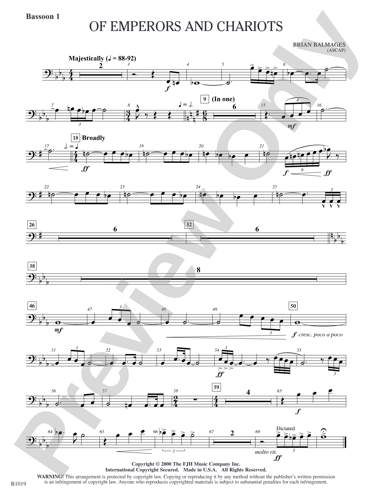 Of Emperors and Chariots: Bassoon 1