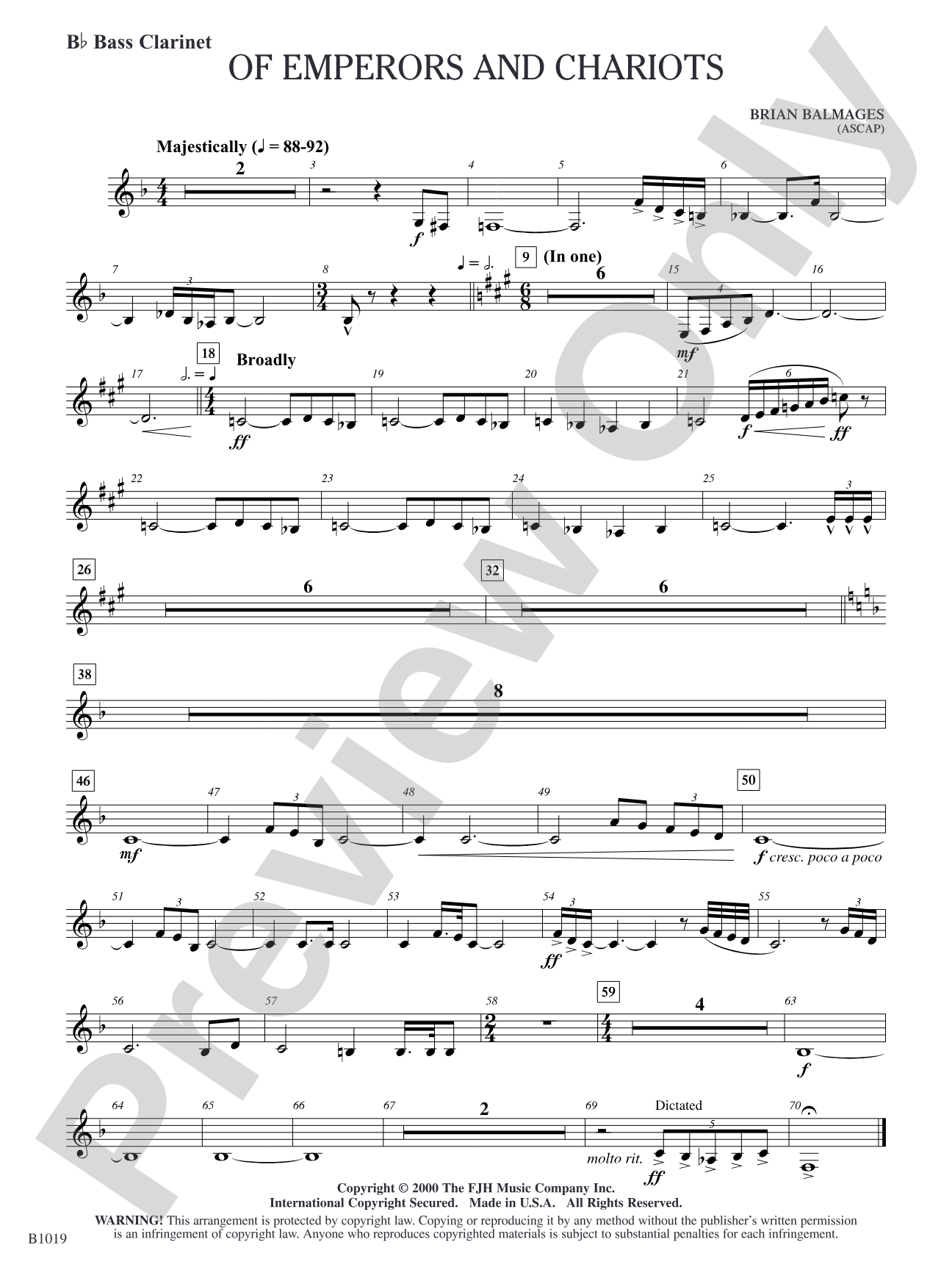 Of Emperors and Chariots: B-flat Bass Clarinet