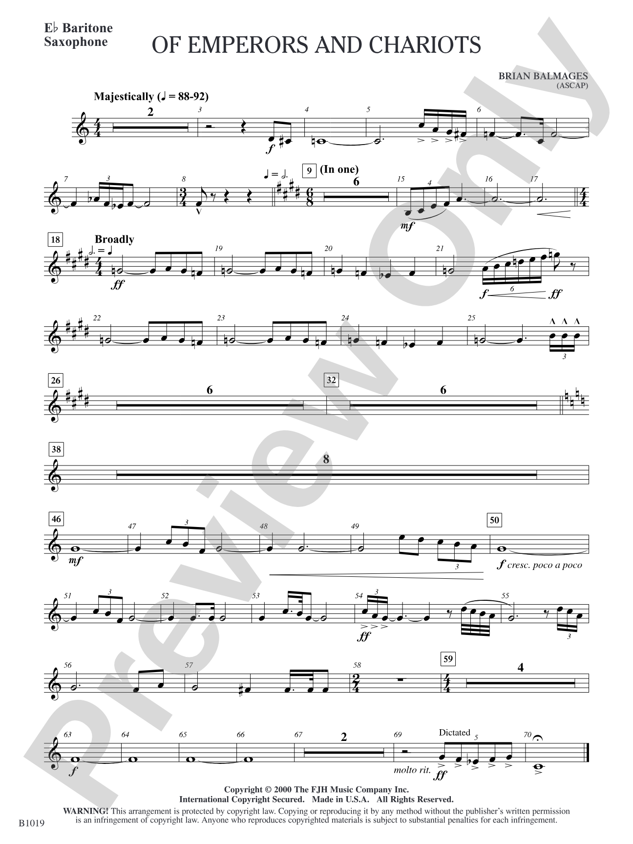 Of Emperors and Chariots: E-flat Baritone Saxophone