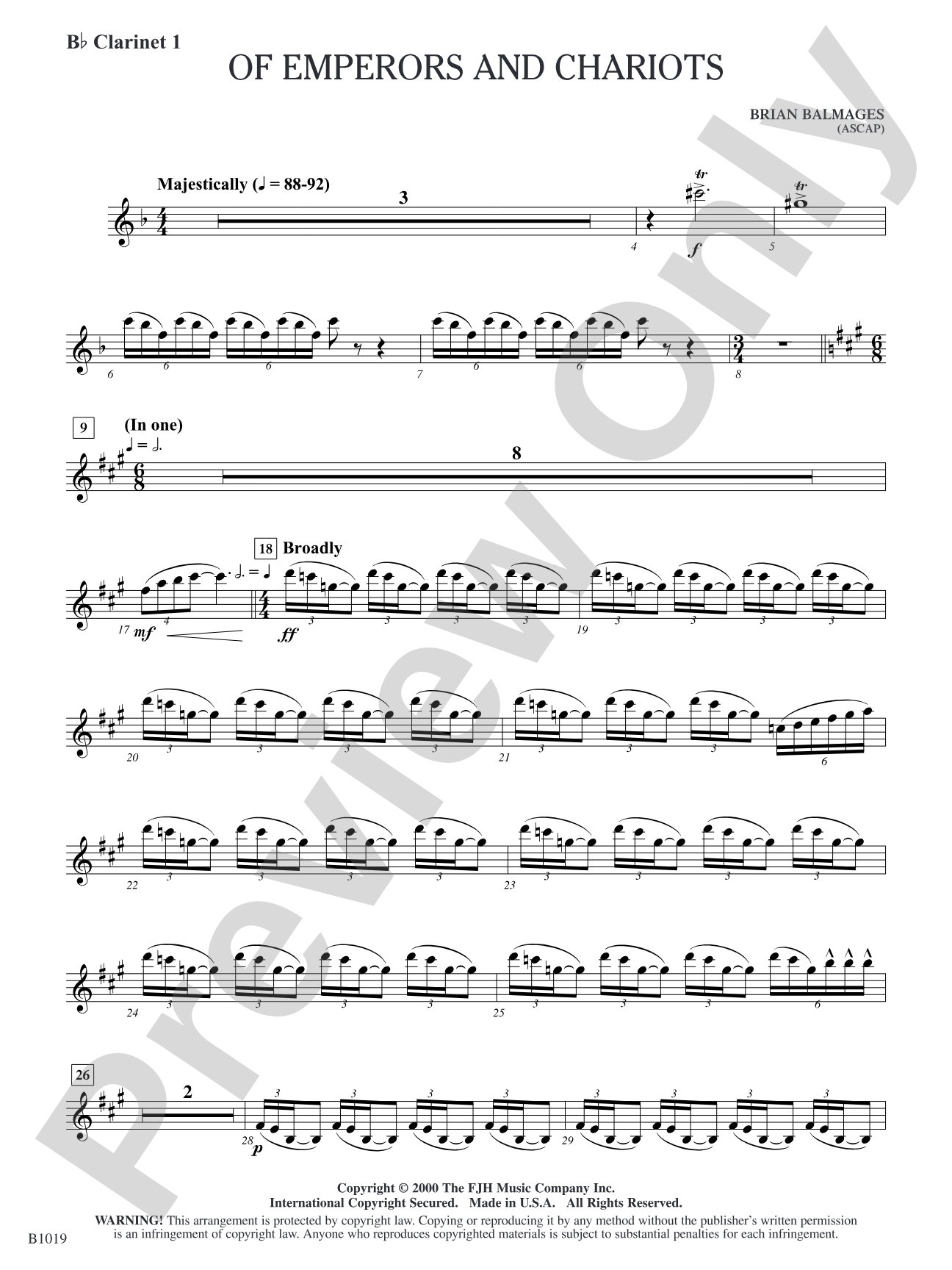 Of Emperors and Chariots: B-flat Clarinet 1