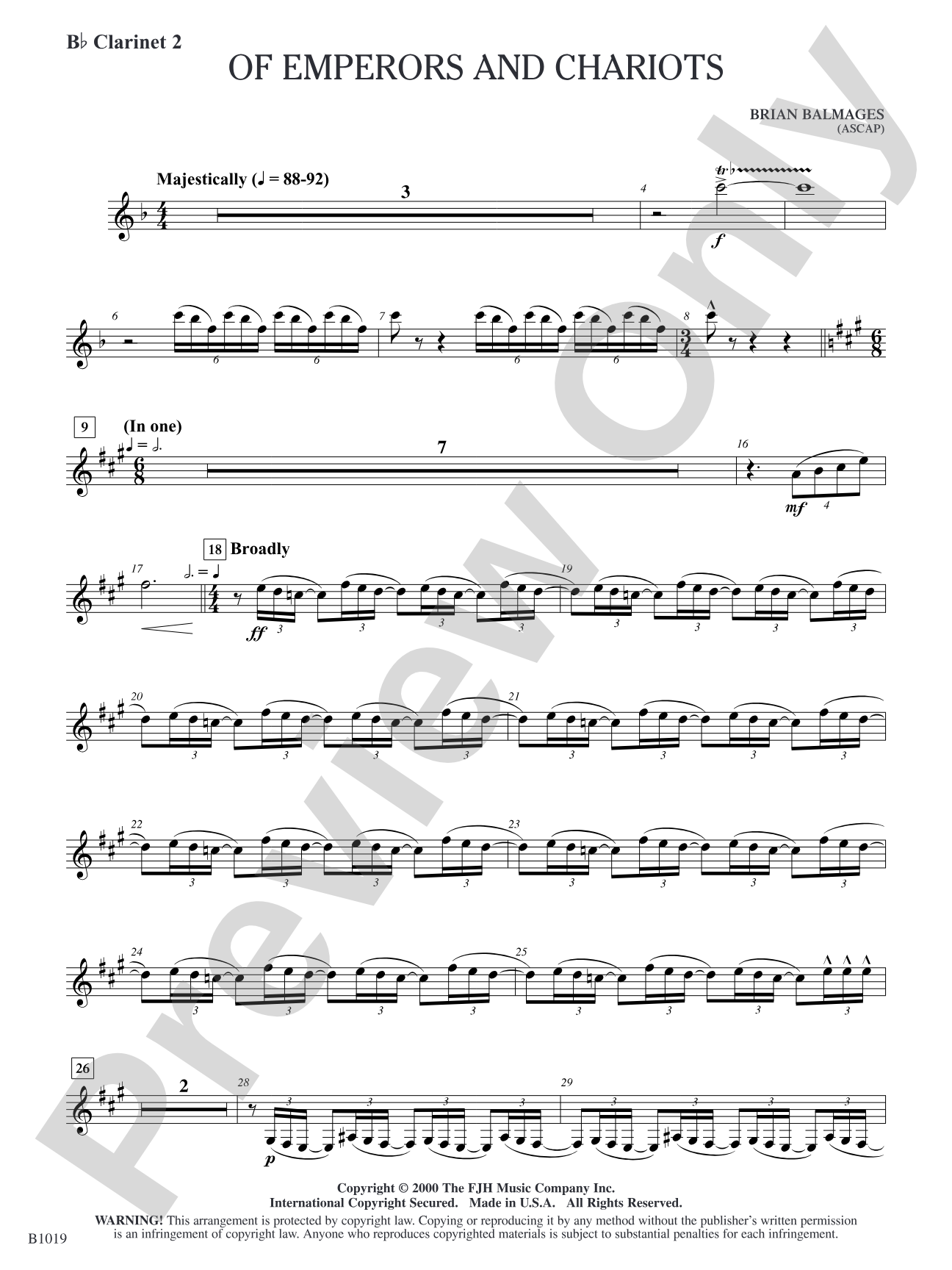 Of Emperors and Chariots: B-flat Clarinet 2