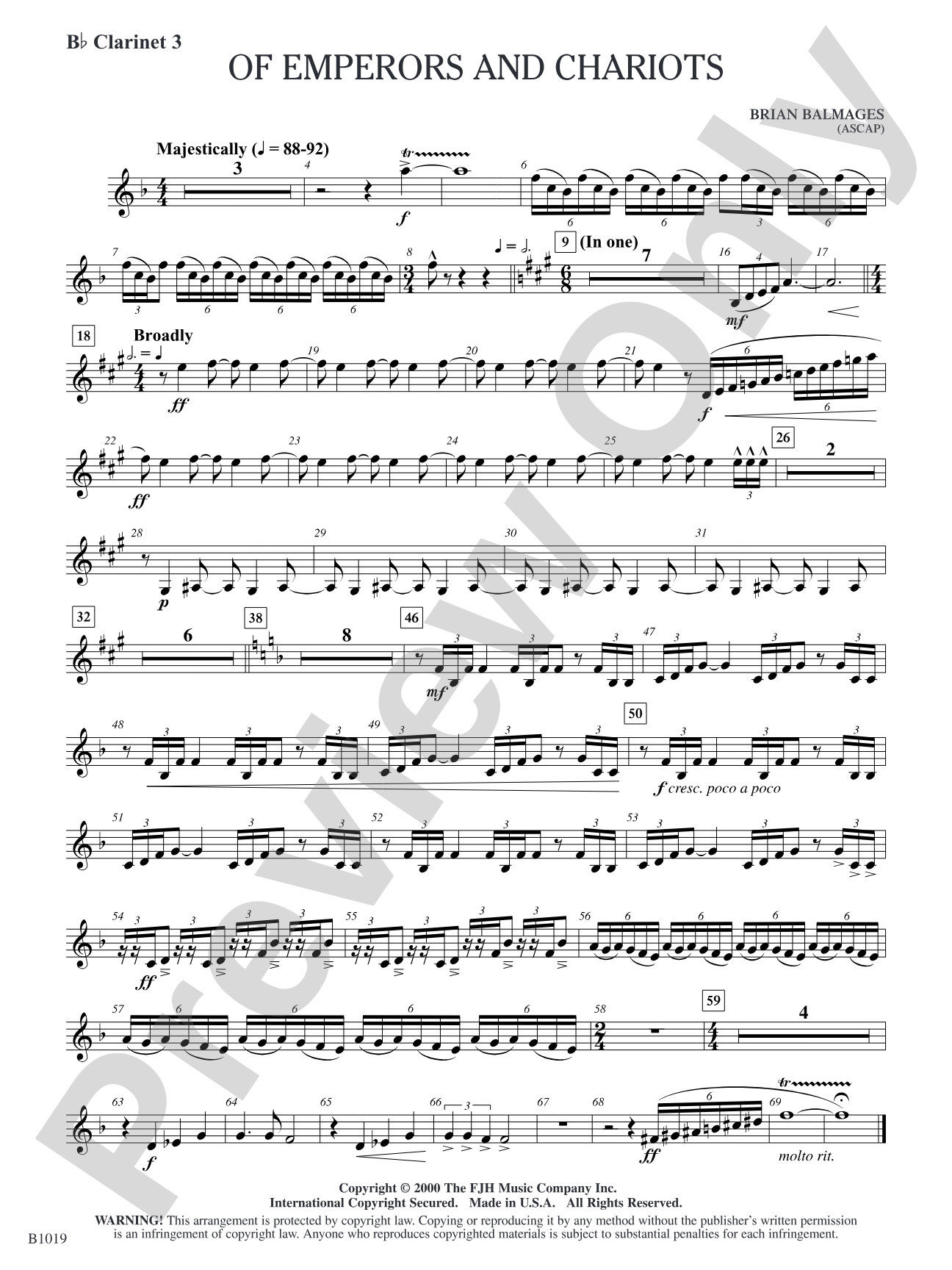 Of Emperors and Chariots: B-flat Clarinet 3