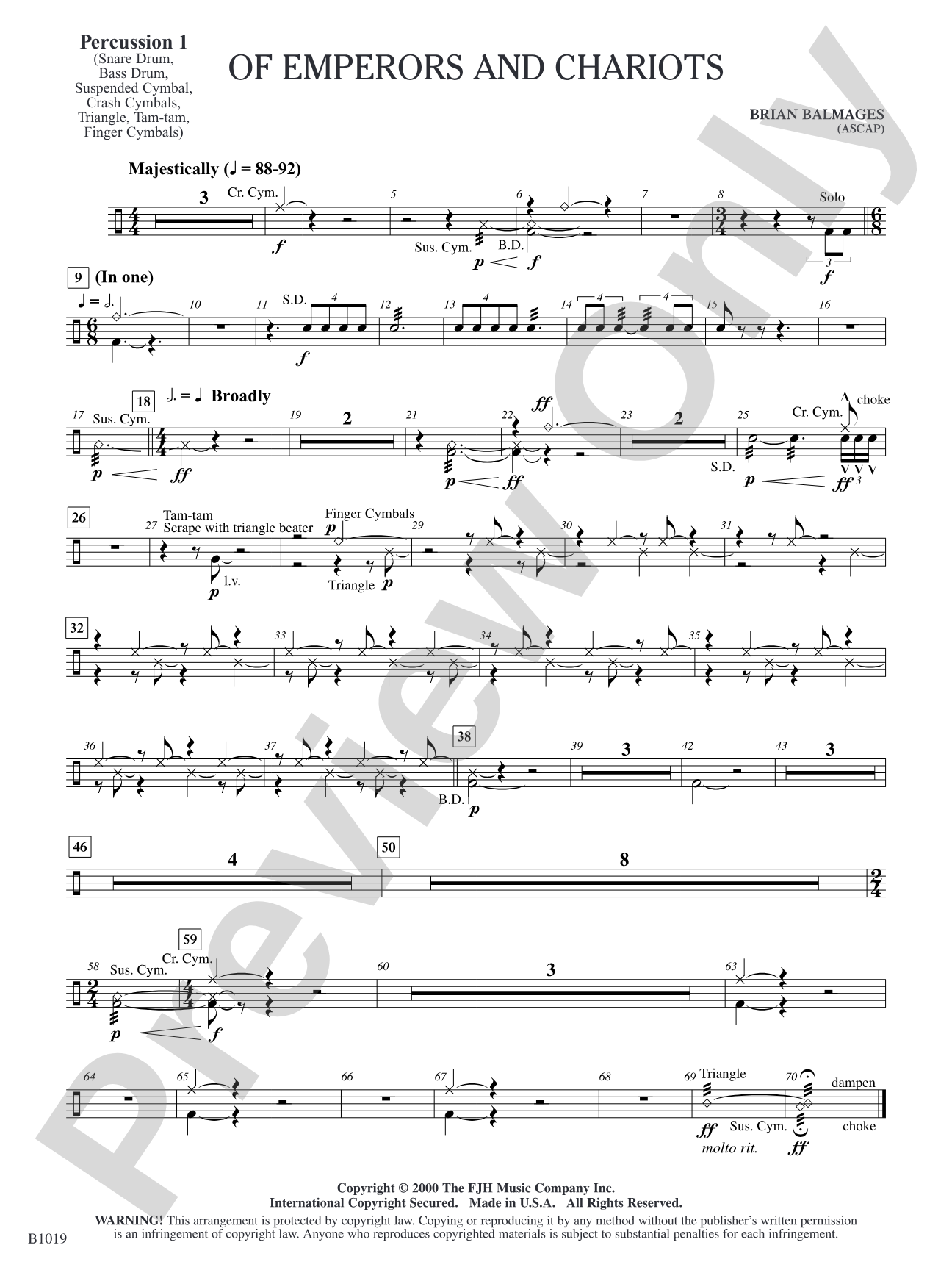 Of Emperors and Chariots: Percussion 1