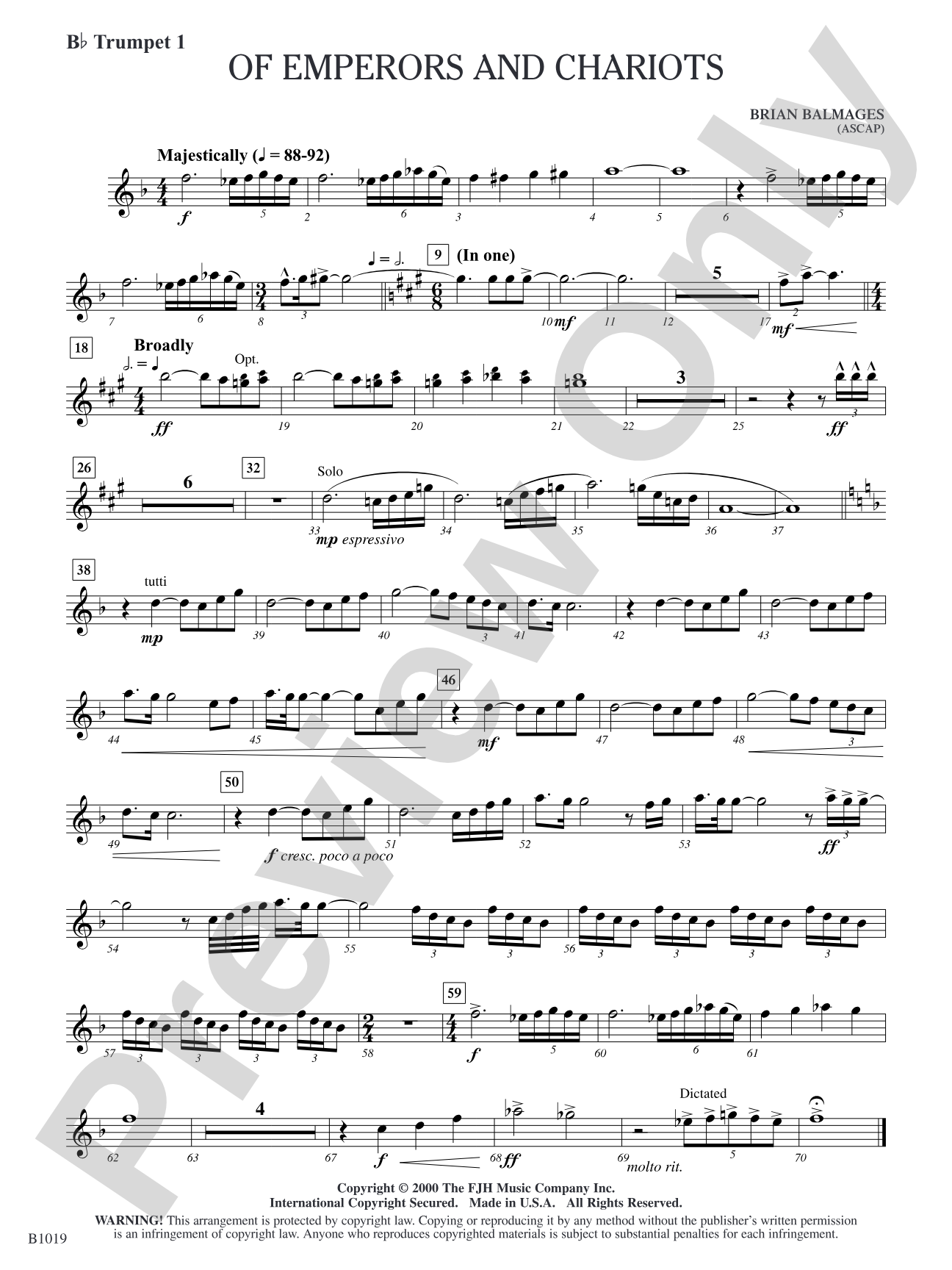 Of Emperors and Chariots: B-flat Trumpet 1