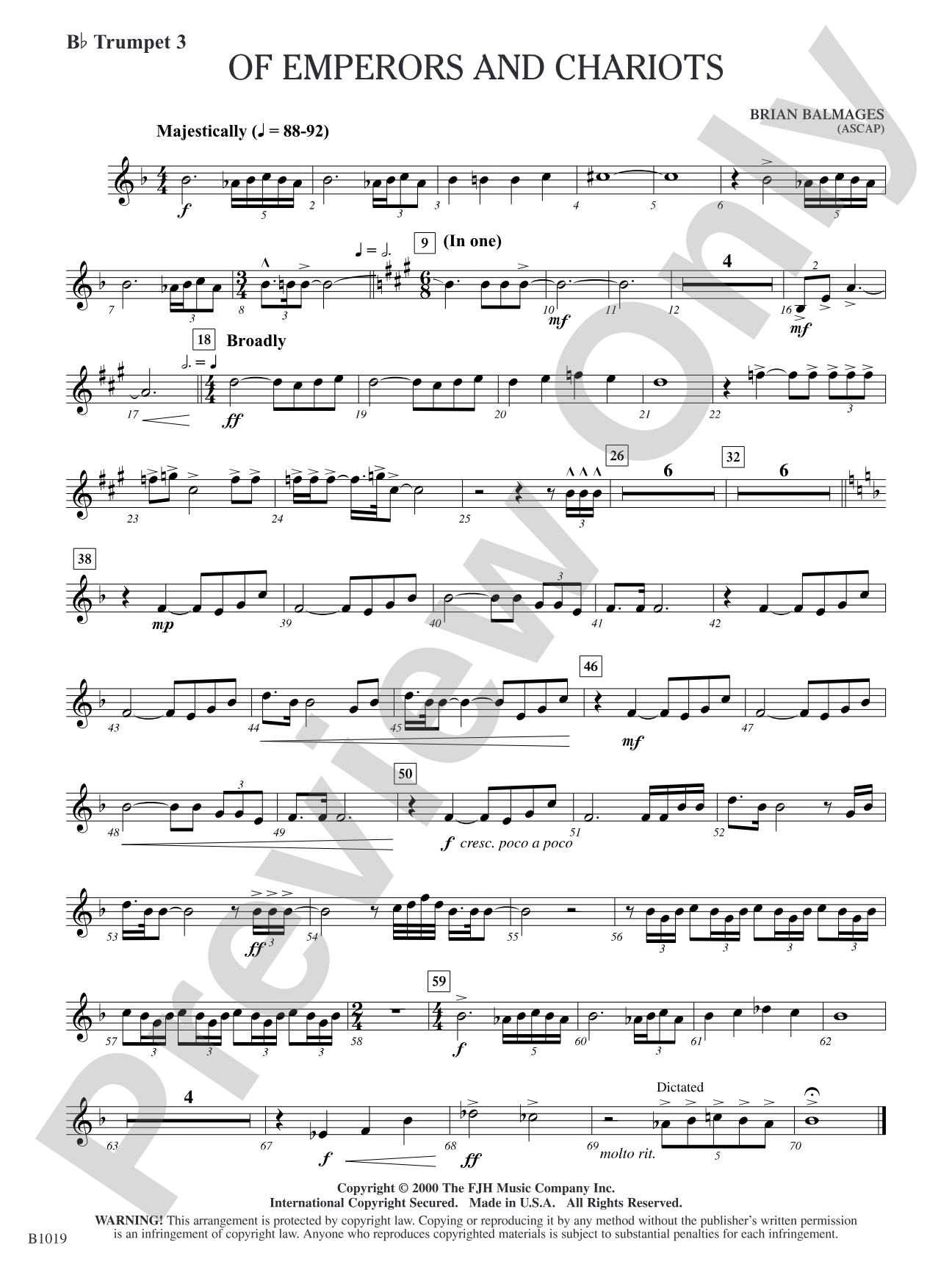 Of Emperors and Chariots: B-flat Trumpet 3