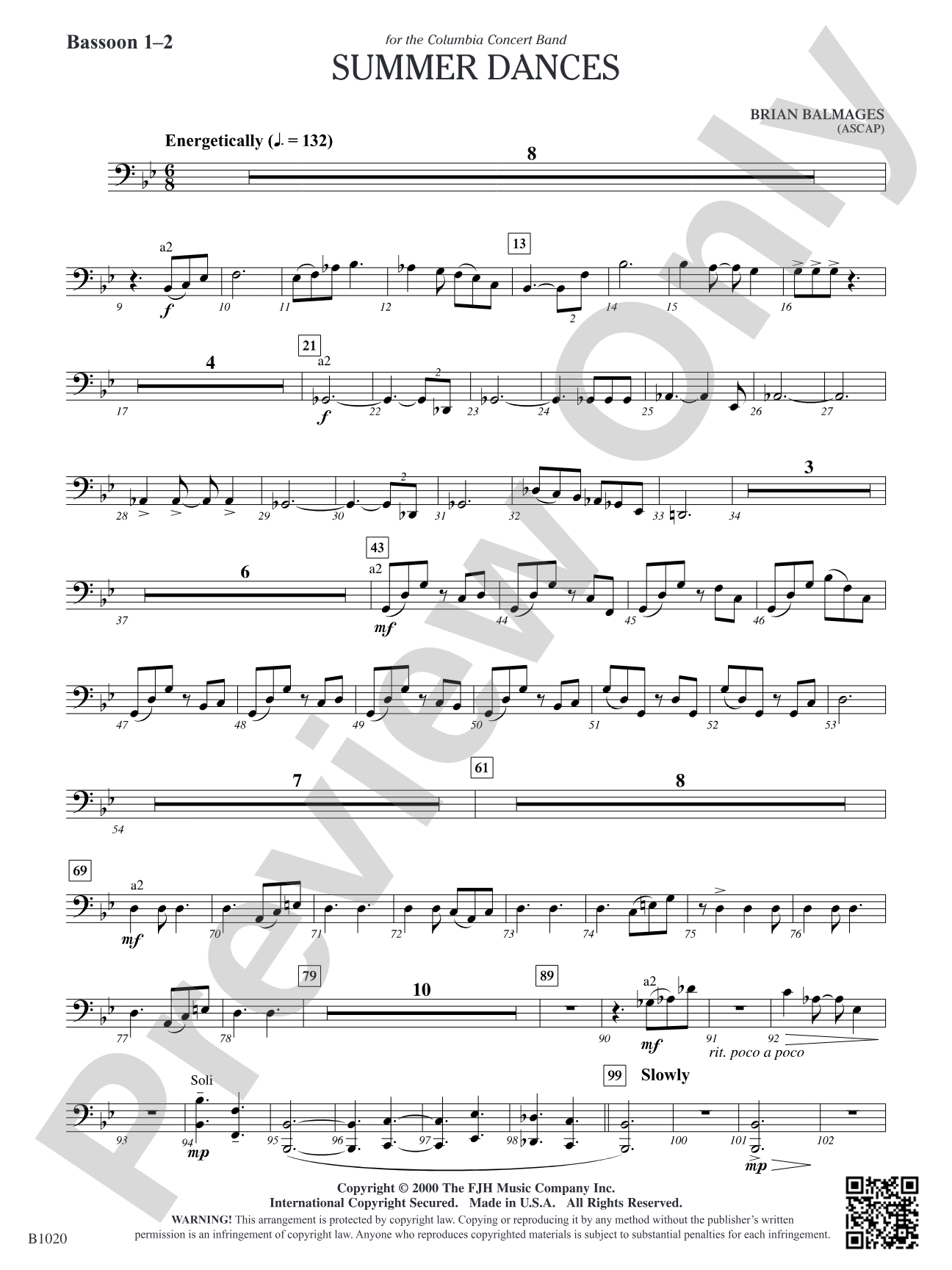 Summer Dances: Bassoon 1–2