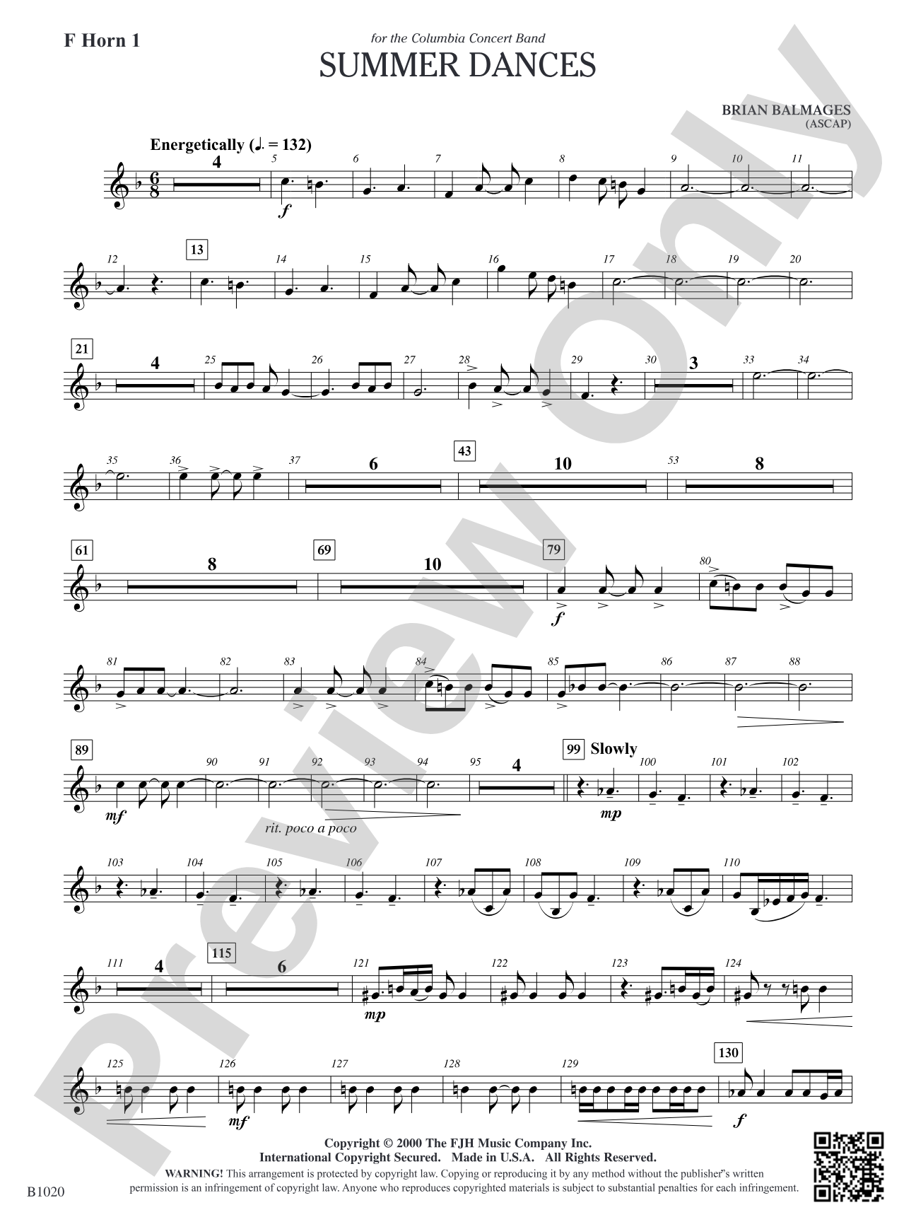 Summer Dances: F Horn 1