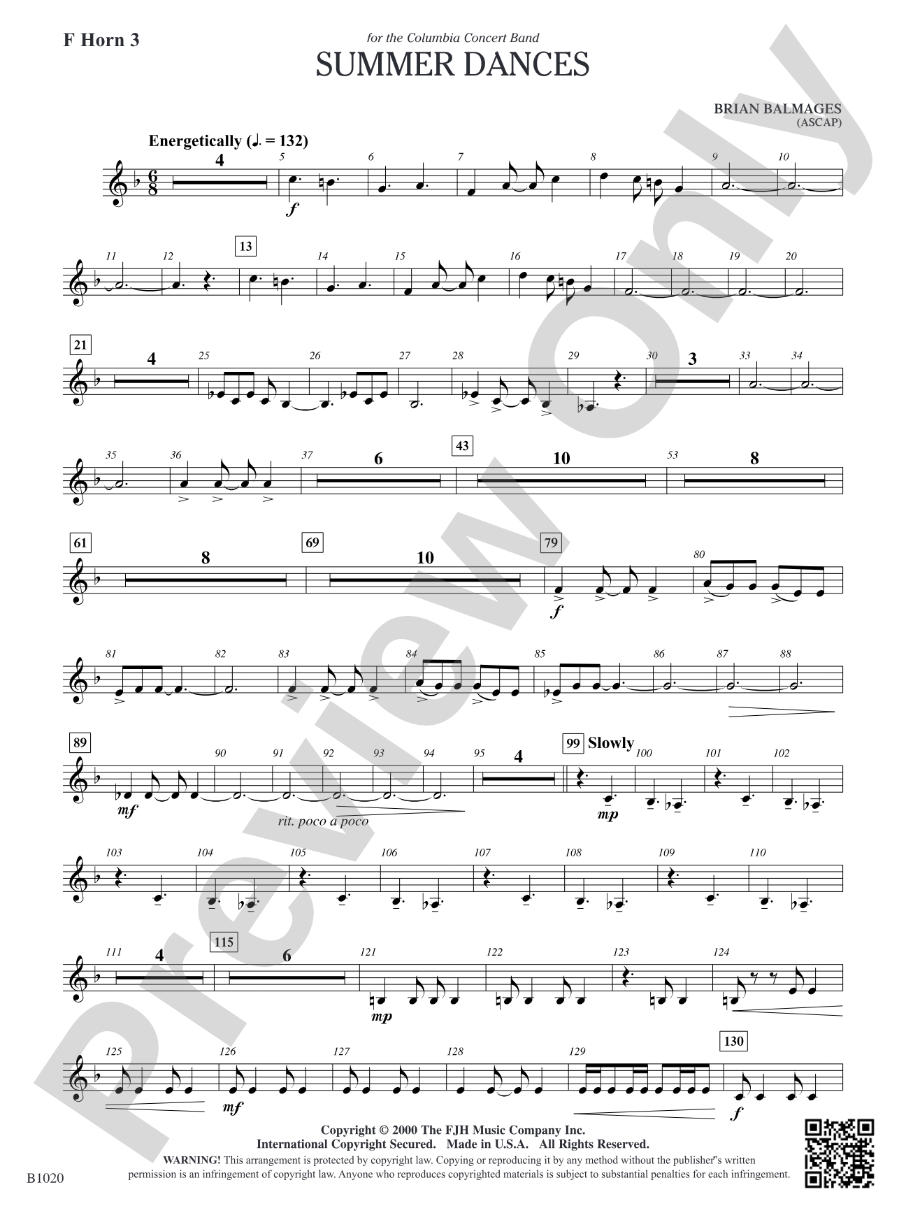 Summer Dances: F Horn 3