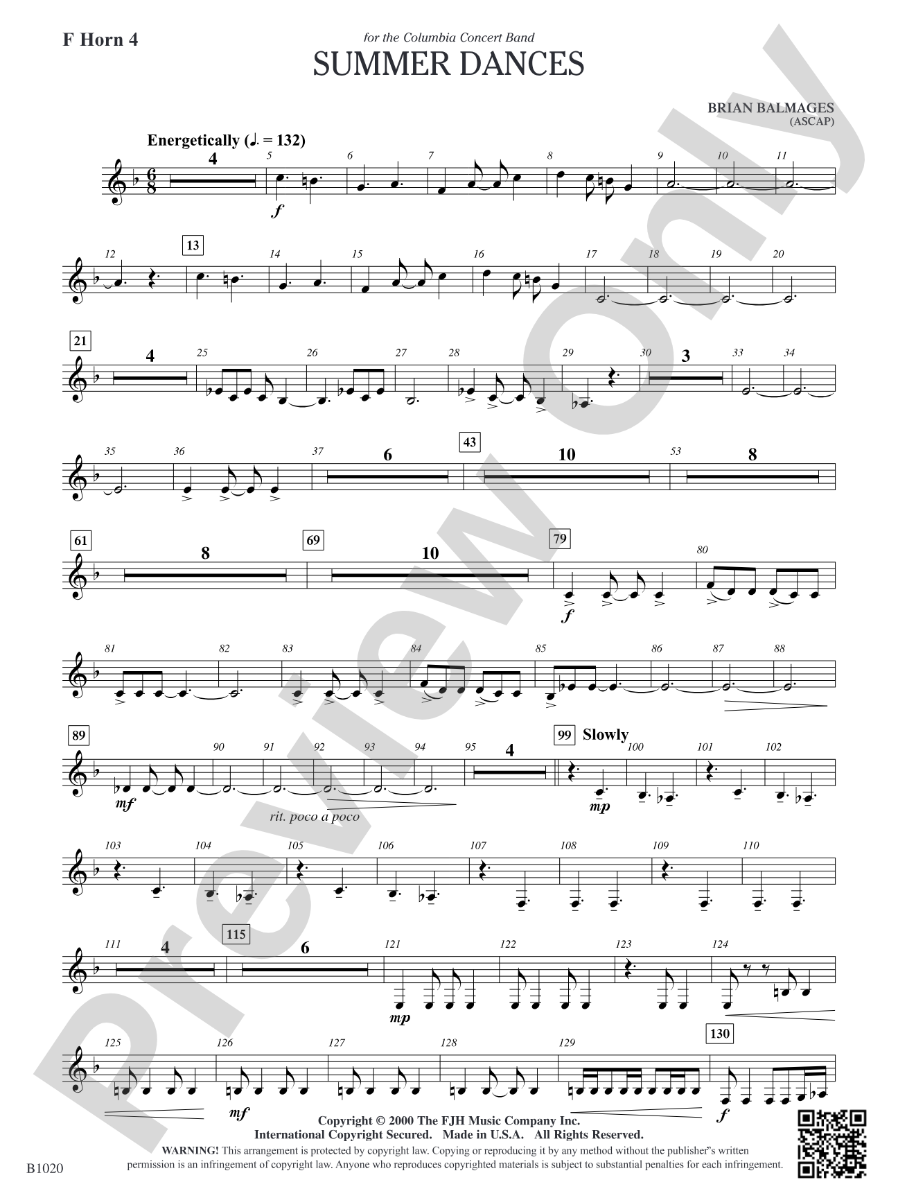 Summer Dances: F Horn 4