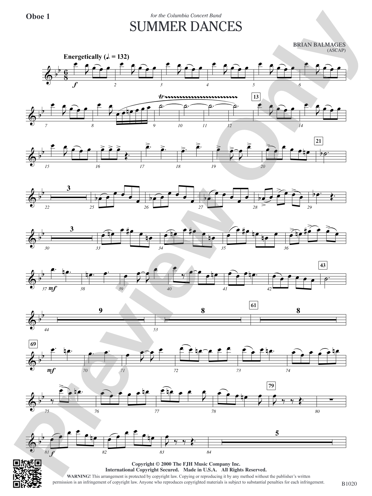 Summer Dances: Oboe 1